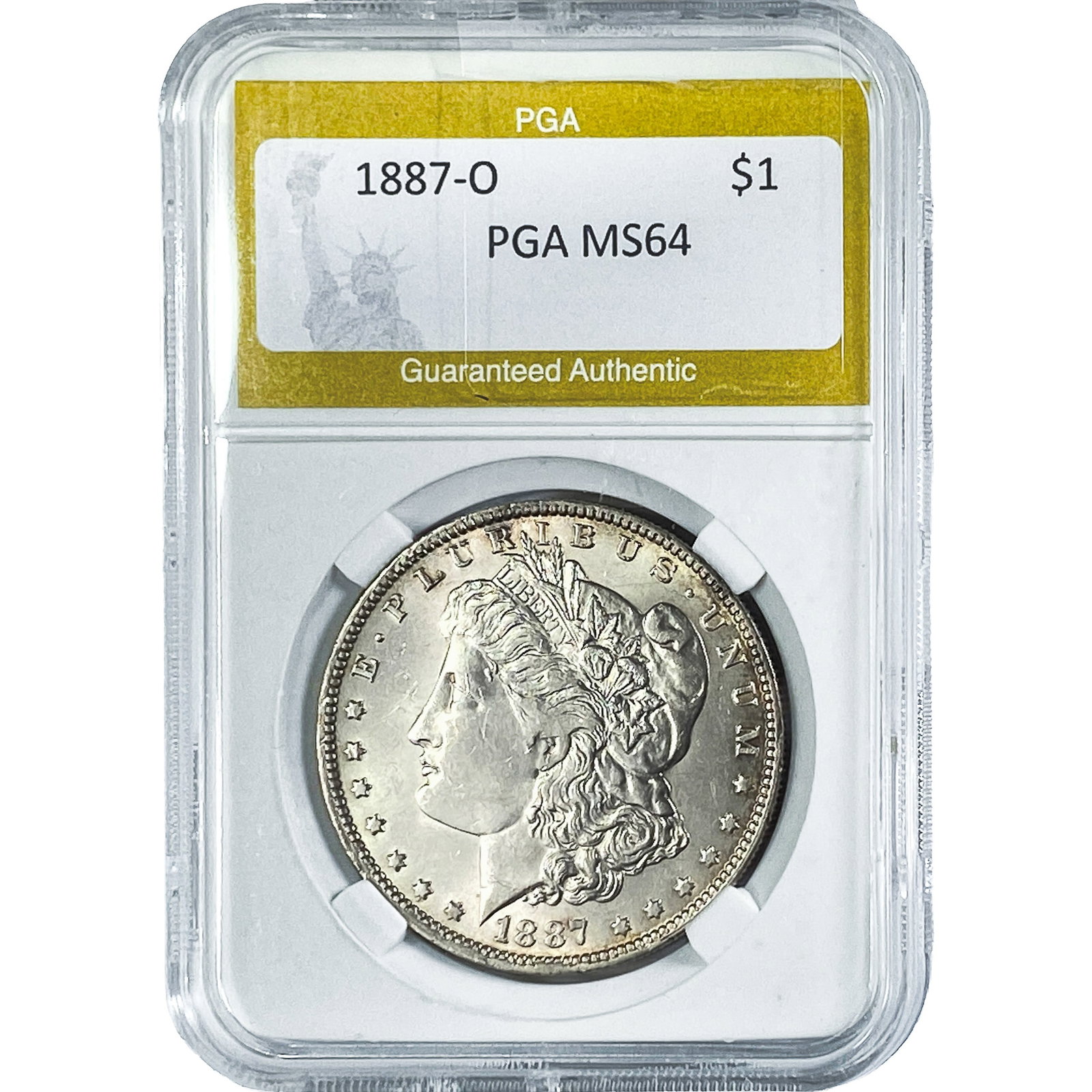 1887-O Morgan Silver Dollar PGA MS64: 1887-O Morgan Silver Dollar PGA MS64