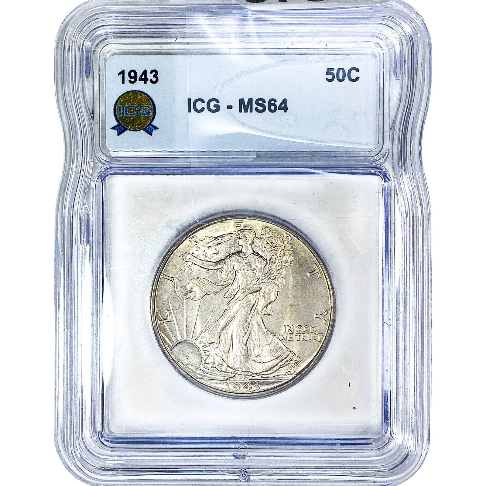 1943 Walking Liberty Half Dollar ICG MS64: 1943 Walking Liberty Half Dollar ICG MS64