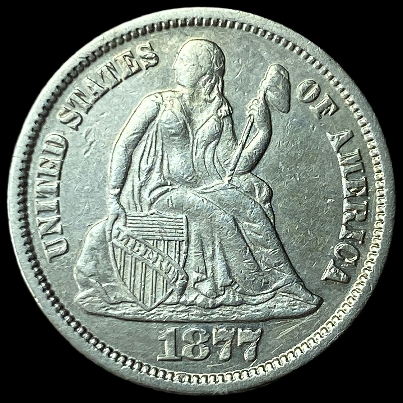 1877 Seated Liberty Dime UNCIRCULATED (1 of 2)