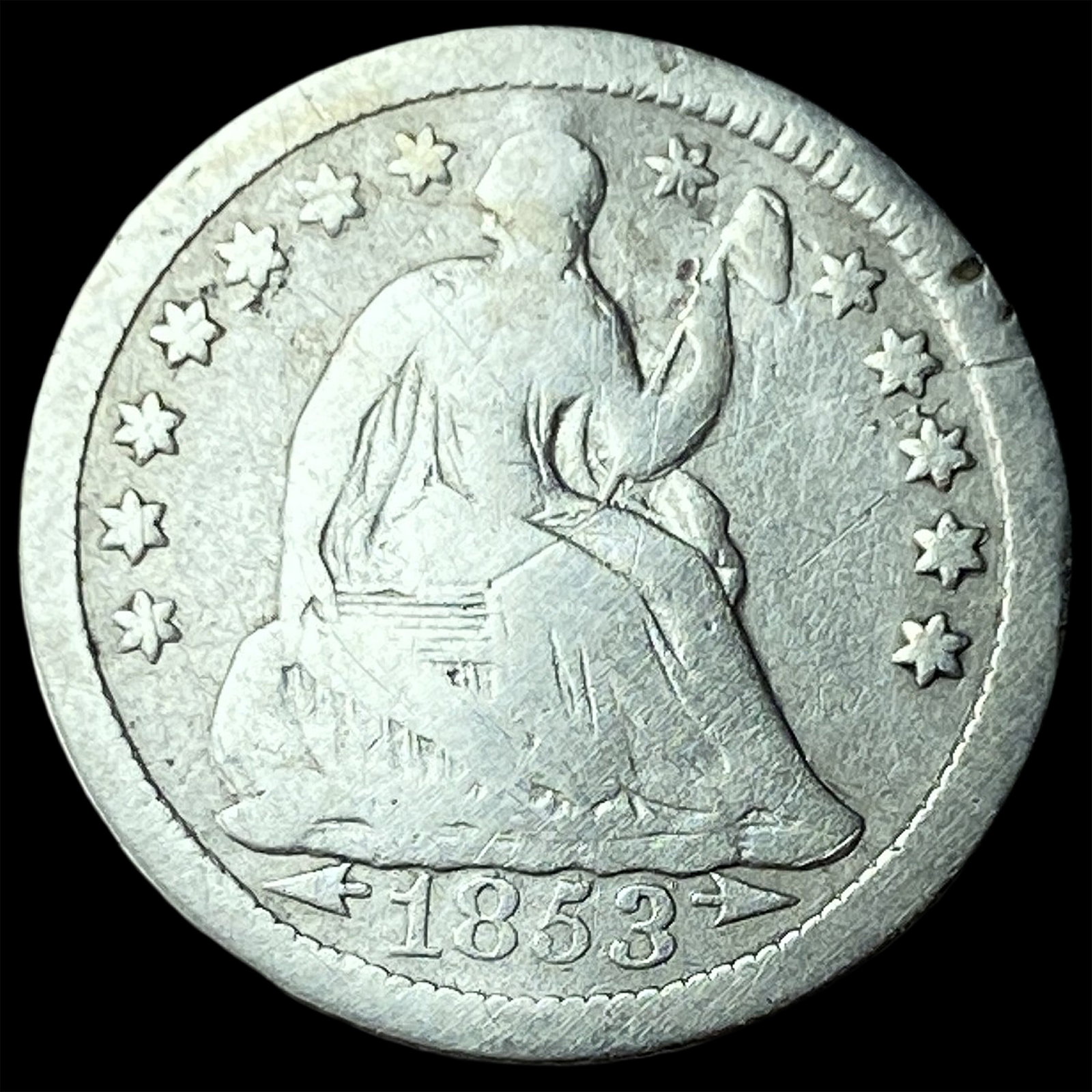 1853-O Seated Liberty Half Dime LIGHTLY CIRCULATED: 1853-O Seated Liberty Half Dime LIGHTLY CIRCULATED