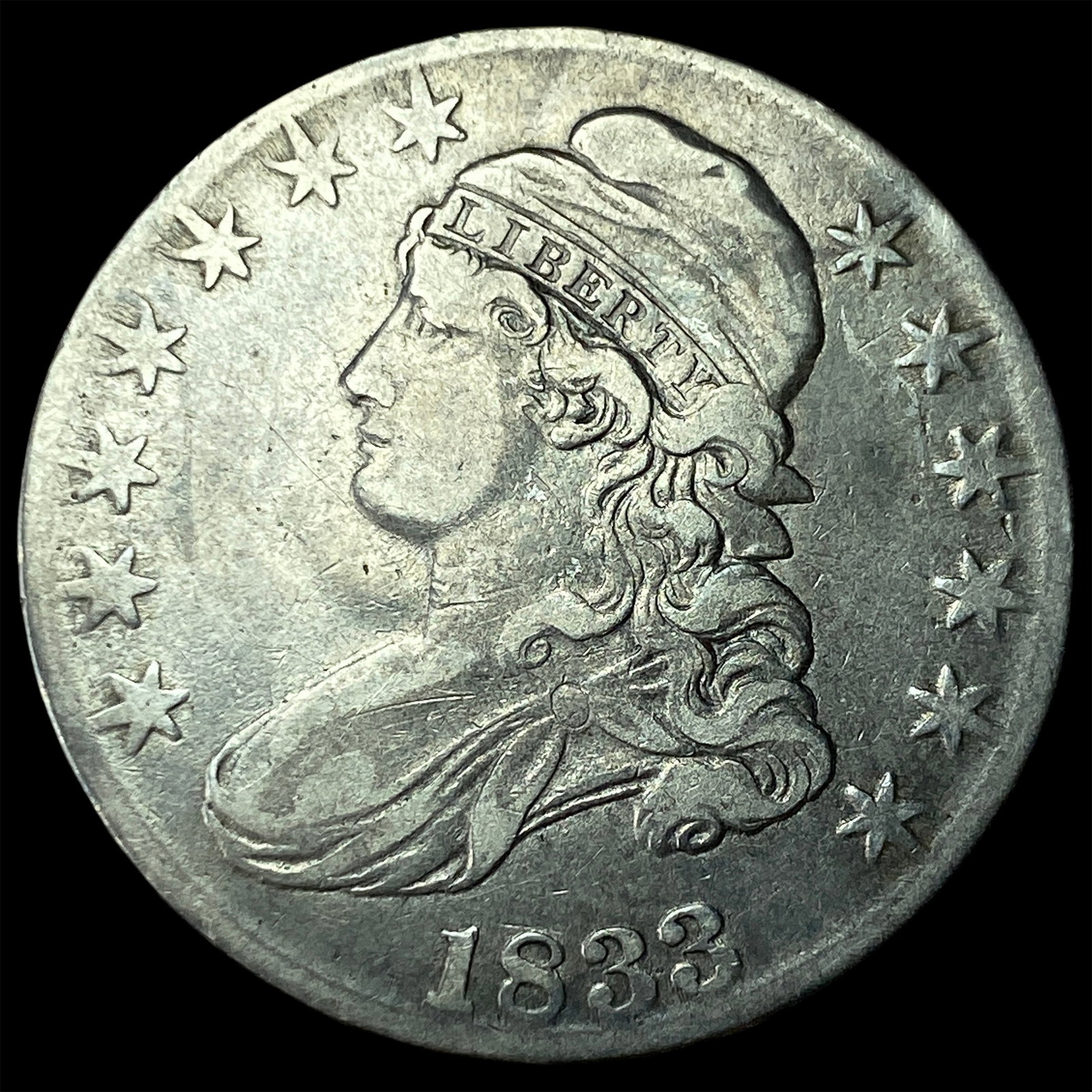 1833 Capped Bust Half Dollar NEARLY UNCIRCULATED: 1833 Capped Bust Half Dollar NEARLY UNCIRCULATED
