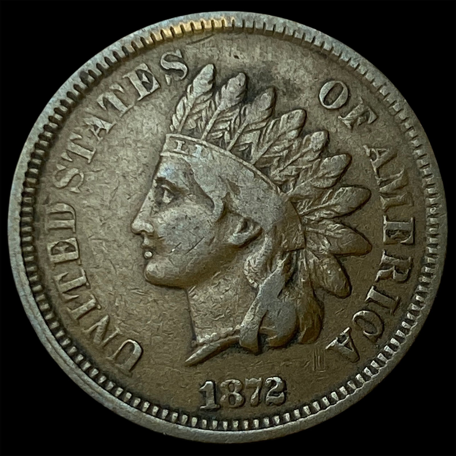 1872 Indian Head Cent LIGHTLY CIRCULATED: 1872 Indian Head Cent LIGHTLY CIRCULATED