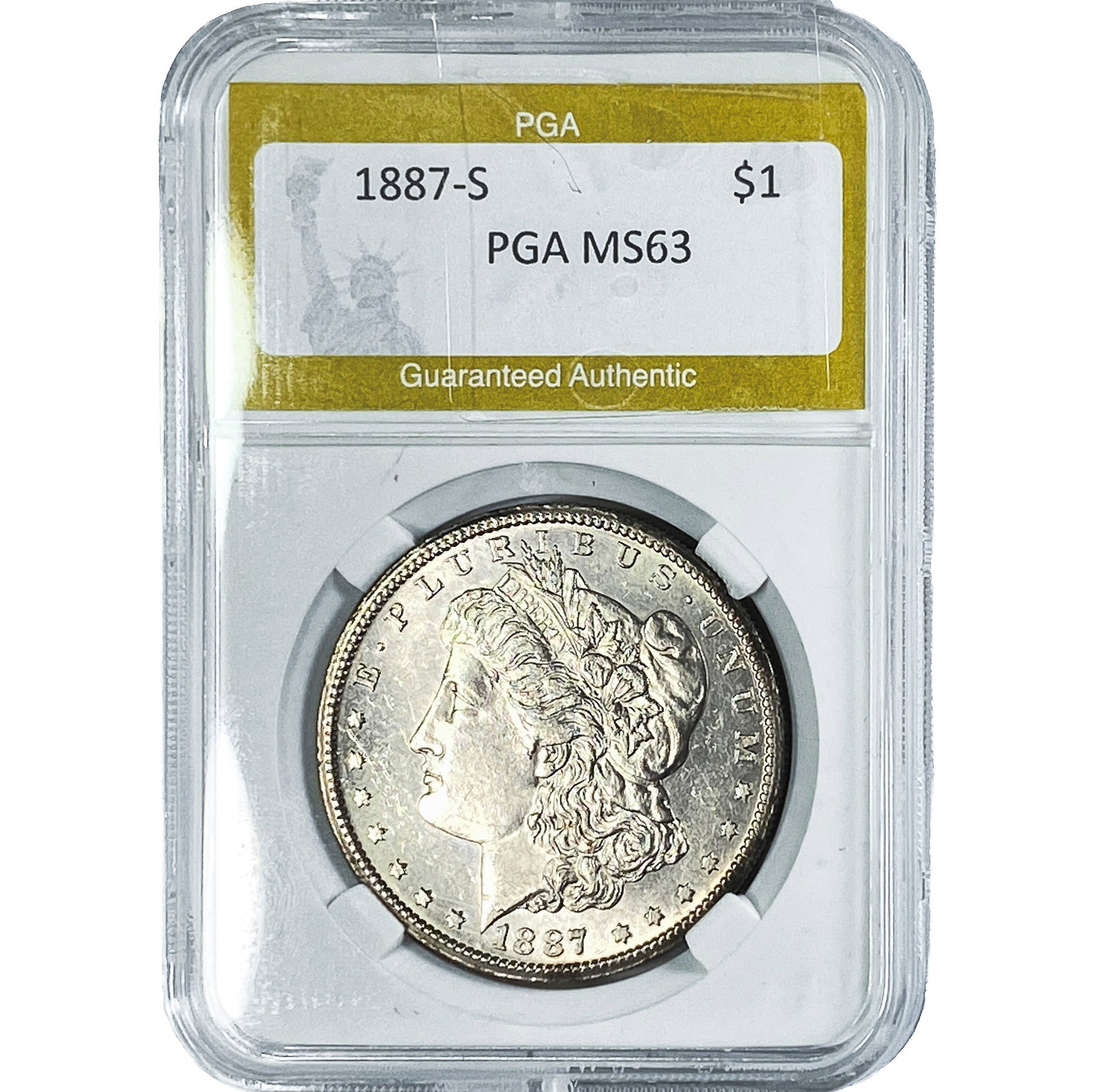1887-S Morgan Silver Dollar PGA MS63: 1887-S Morgan Silver Dollar PGA MS63