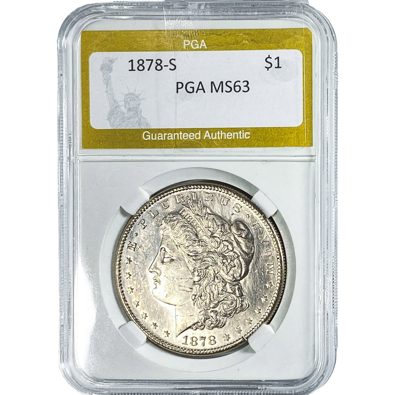 1878-S Morgan Silver Dollar PGA MS63: 1878-S Morgan Silver Dollar PGA MS63
