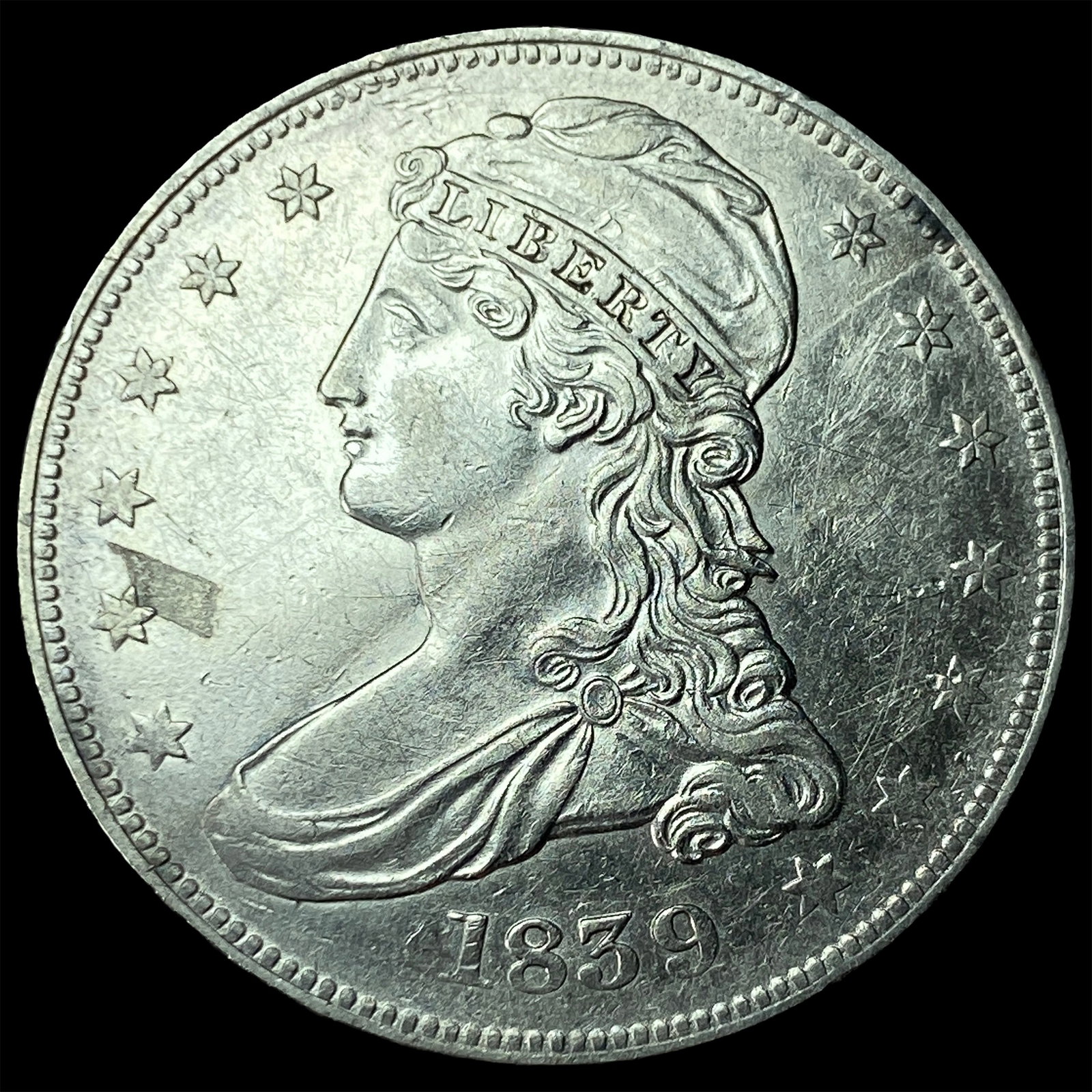 1839 Silver Half Dollar (Capped Bust) CHOICE AU: 1839 Silver Half Dollar (Capped Bust) CHOICE AU