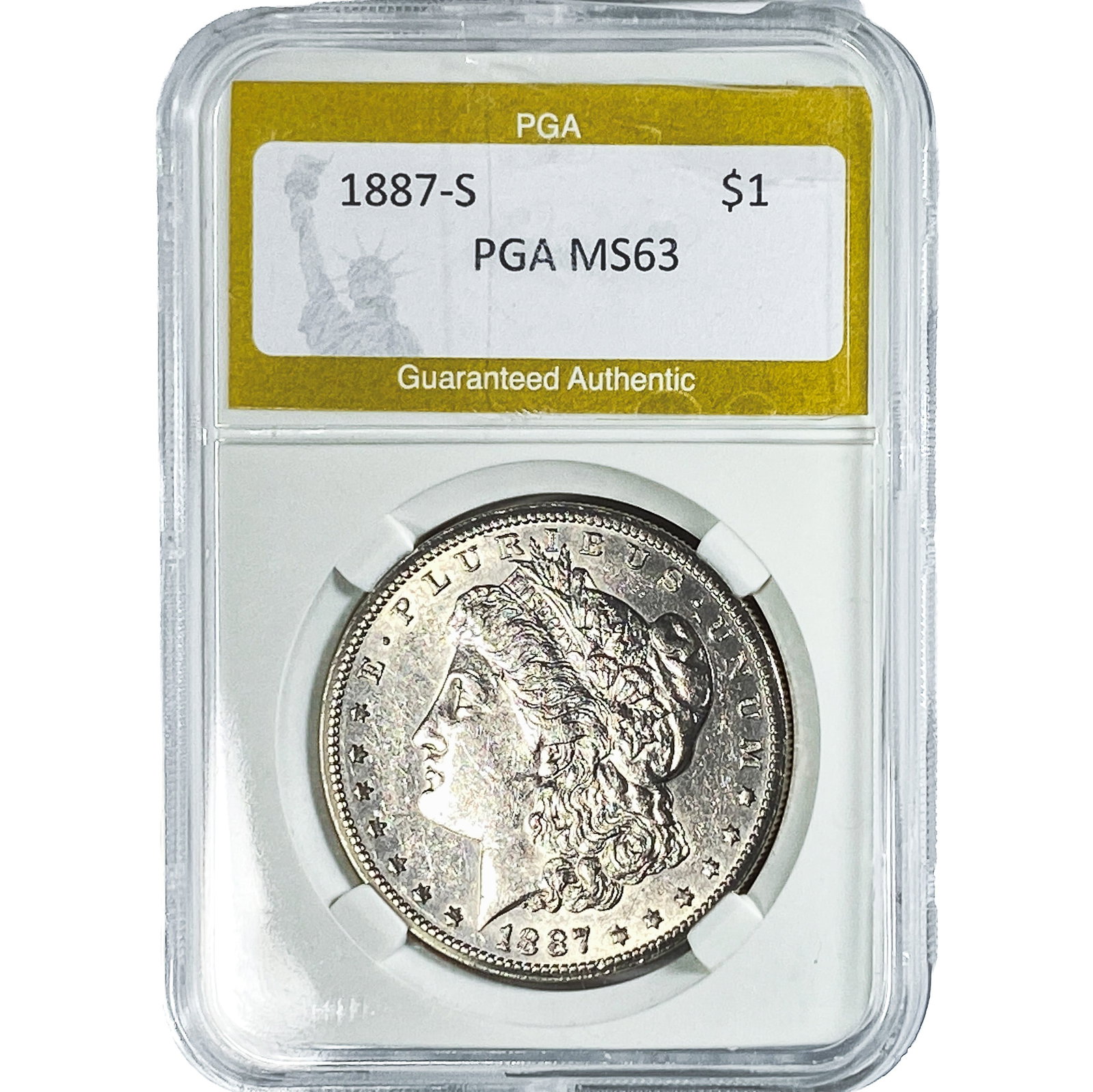 1887-S Morgan Silver Dollar PGA MS63: 1887-S Morgan Silver Dollar PGA MS63