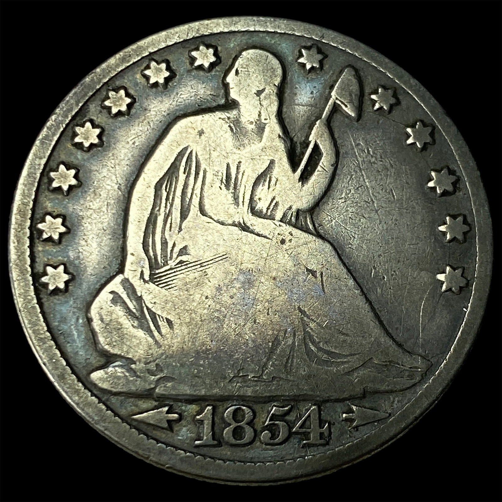 1854-O Silver Seated Liberty Half Dollar NICELY CIRCULATED: 1854-O Silver Seated Liberty Half Dollar NICELY CIRCULATED