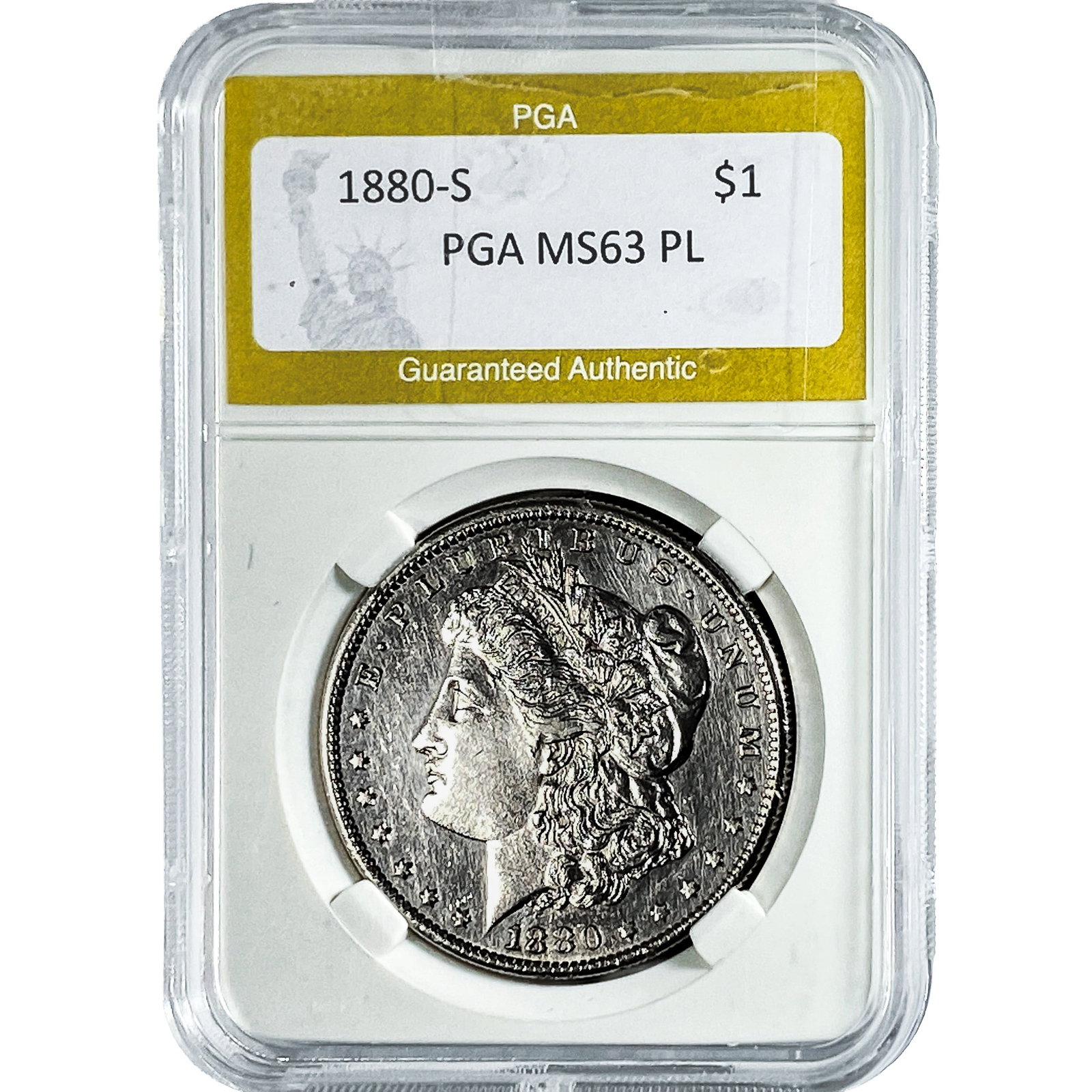 1880-S Morgan Silver Dollar PGA MS63 PL (1 of 2)