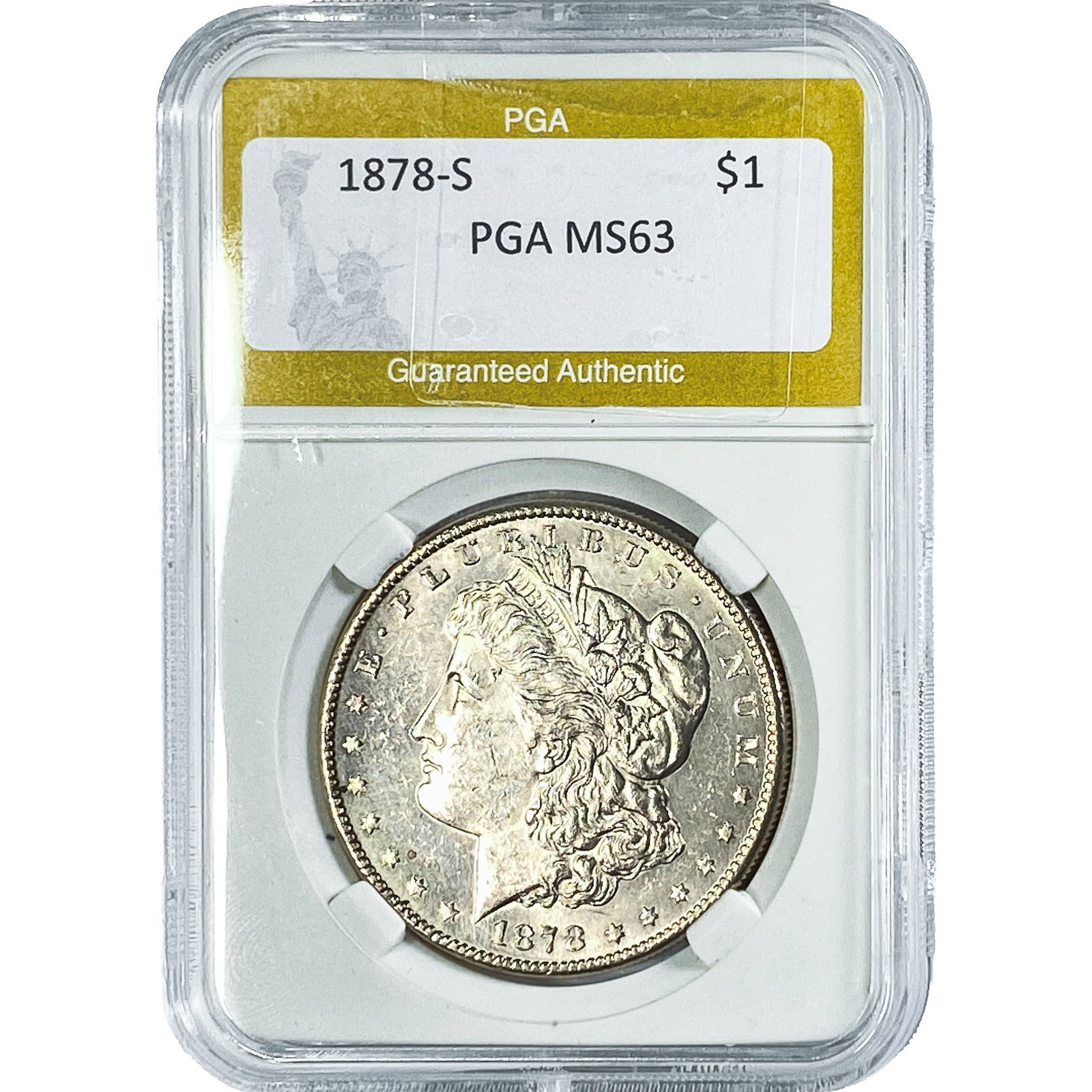1878-S Morgan Silver Dollar PGA MS63: 1878-S Morgan Silver Dollar PGA MS63