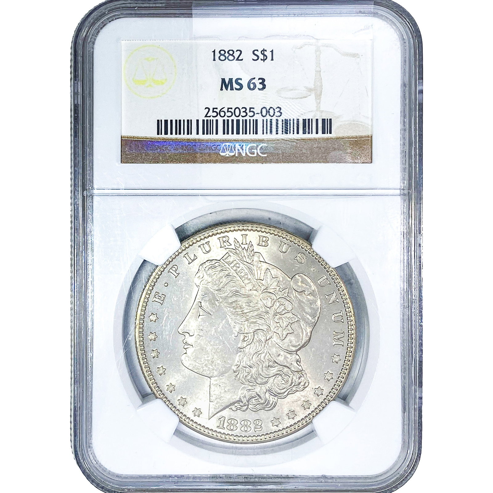 1882 Morgan Silver Dollar NGC MS63: 1882 Morgan Silver Dollar NGC MS63