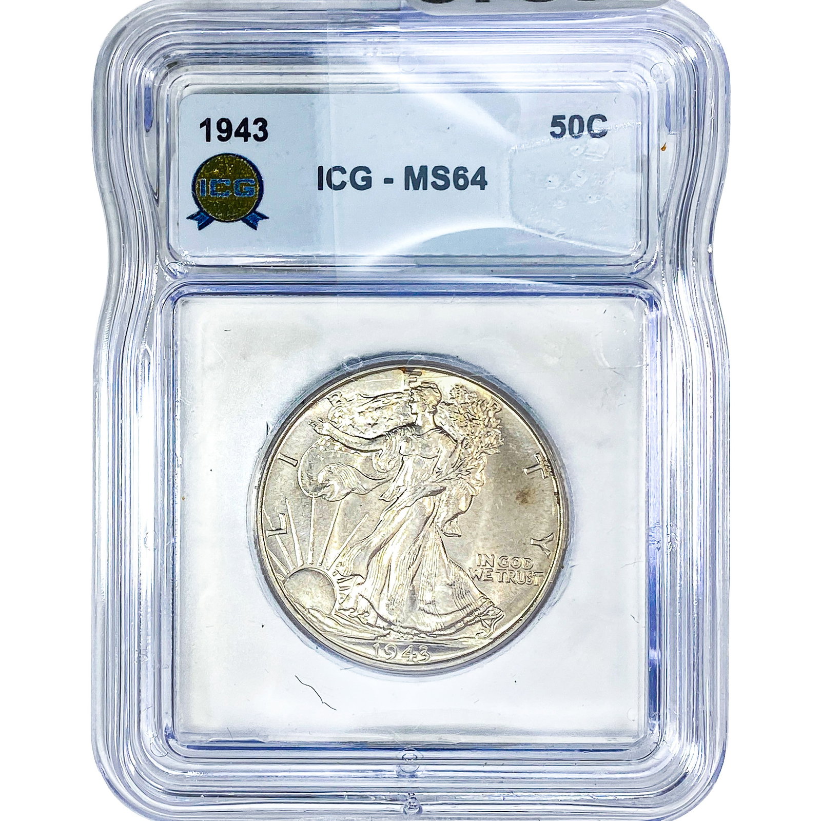 1943 Walking Liberty Half Dollar ICG MS64: 1943 Walking Liberty Half Dollar ICG MS64