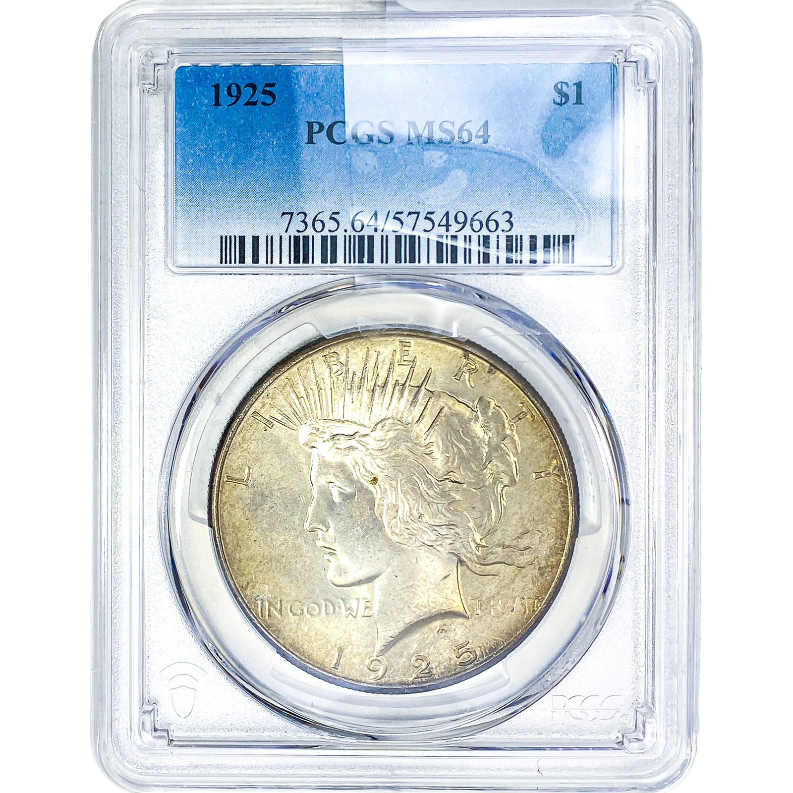 1925 Silver Peace Dollar PCGS MS64: 1925 Silver Peace Dollar PCGS MS64