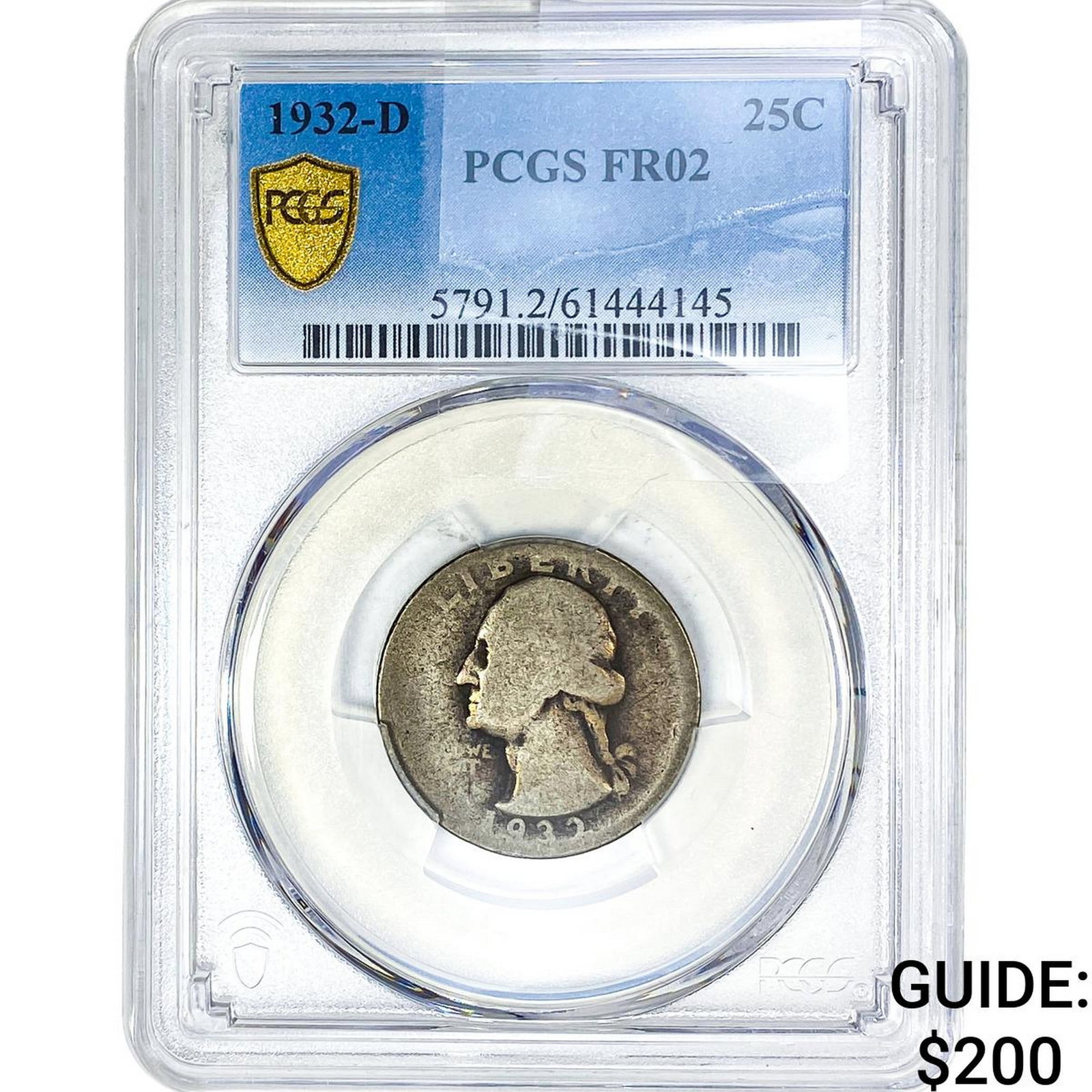 1932-D Washington Silver Quarter PCGS FR02: 1932-D Washington Silver Quarter PCGS FR02