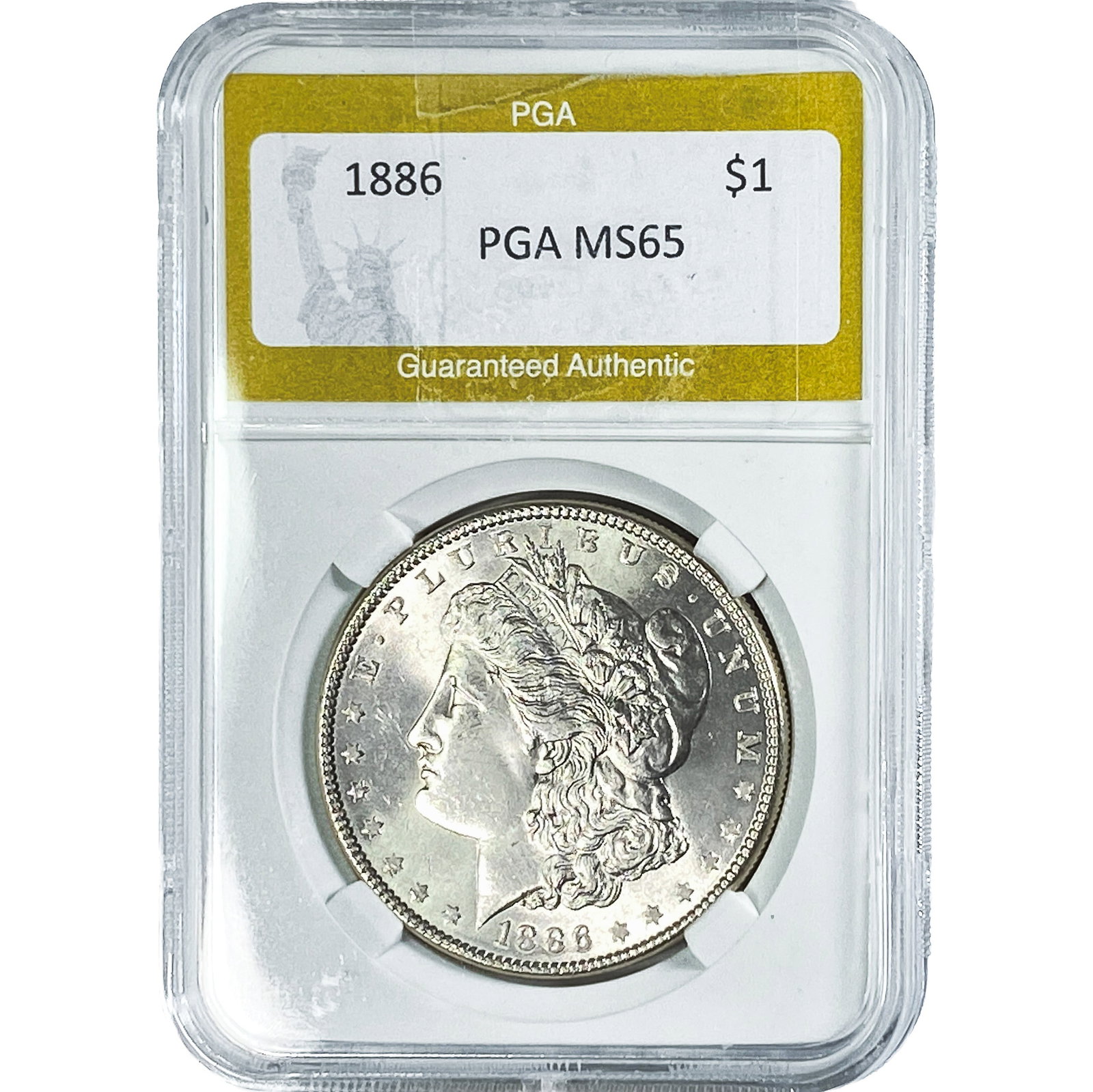 1886 Morgan Silver Dollar PGA MS65: 1886 Morgan Silver Dollar PGA MS65
