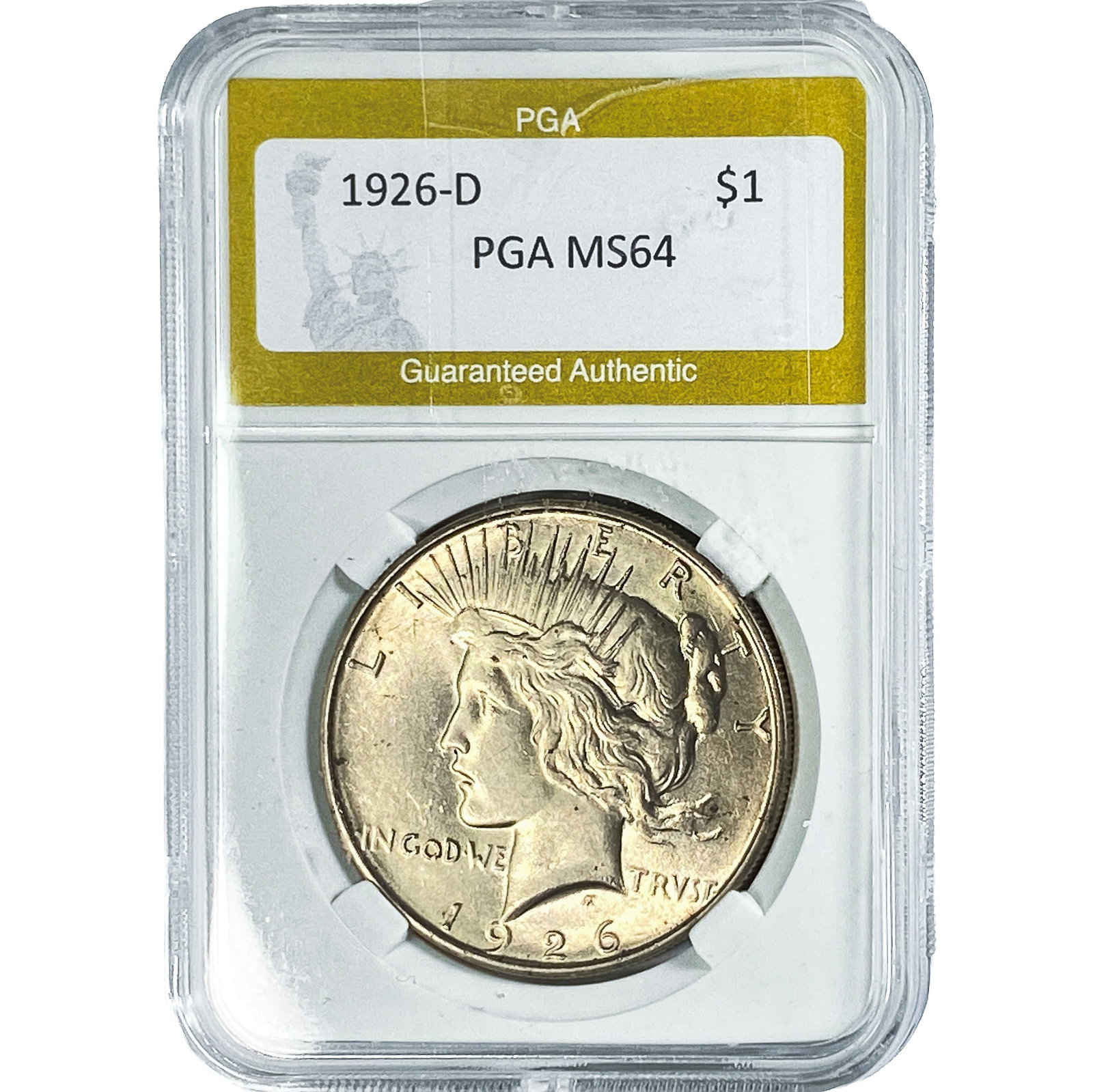 1926-D Silver Peace Dollar PGA MS64: 1926-D Silver Peace Dollar PGA MS64