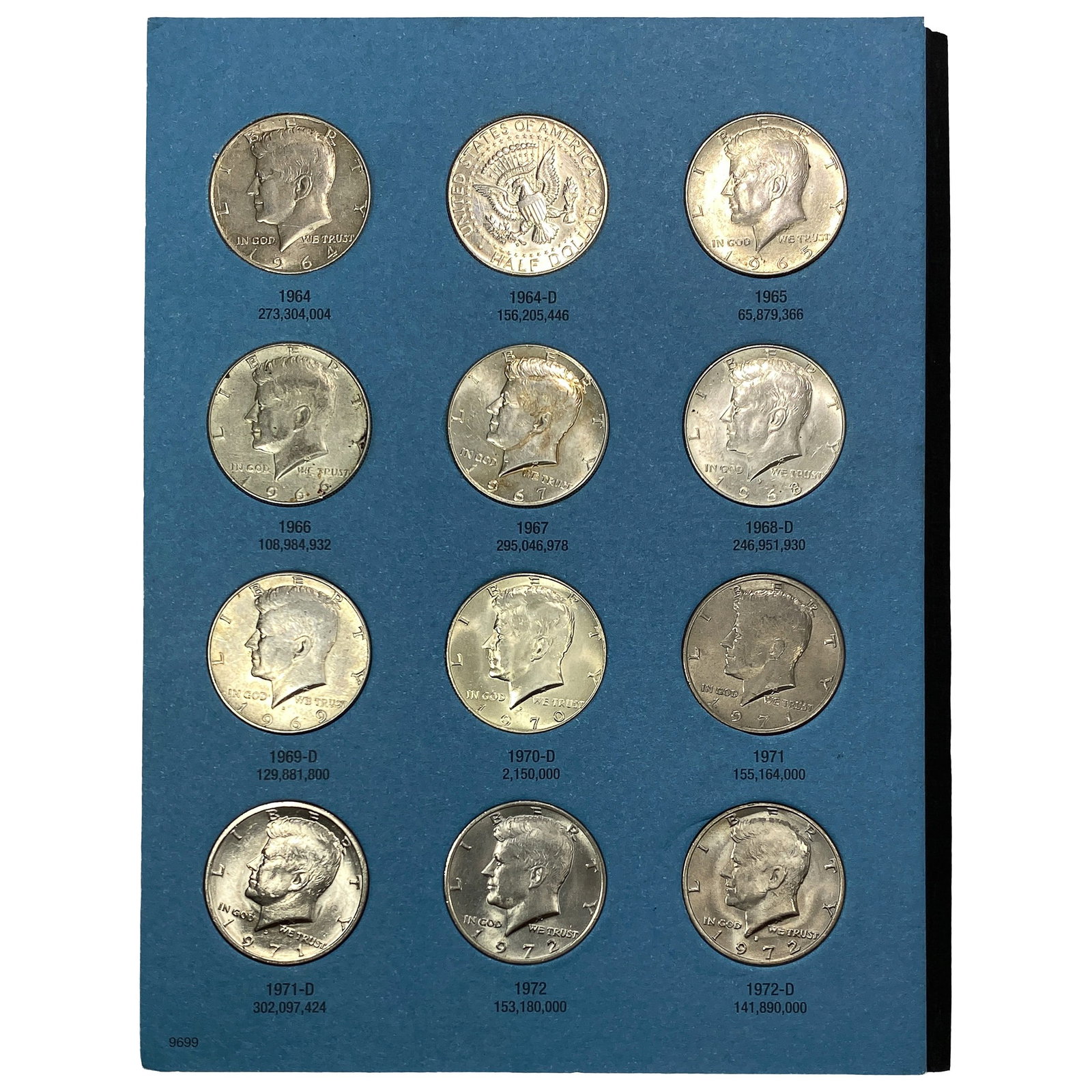 1964-1999 Kennedy Half Dollars & Ike-Anthony Dollar Albums 61 Coins (1 of 7)