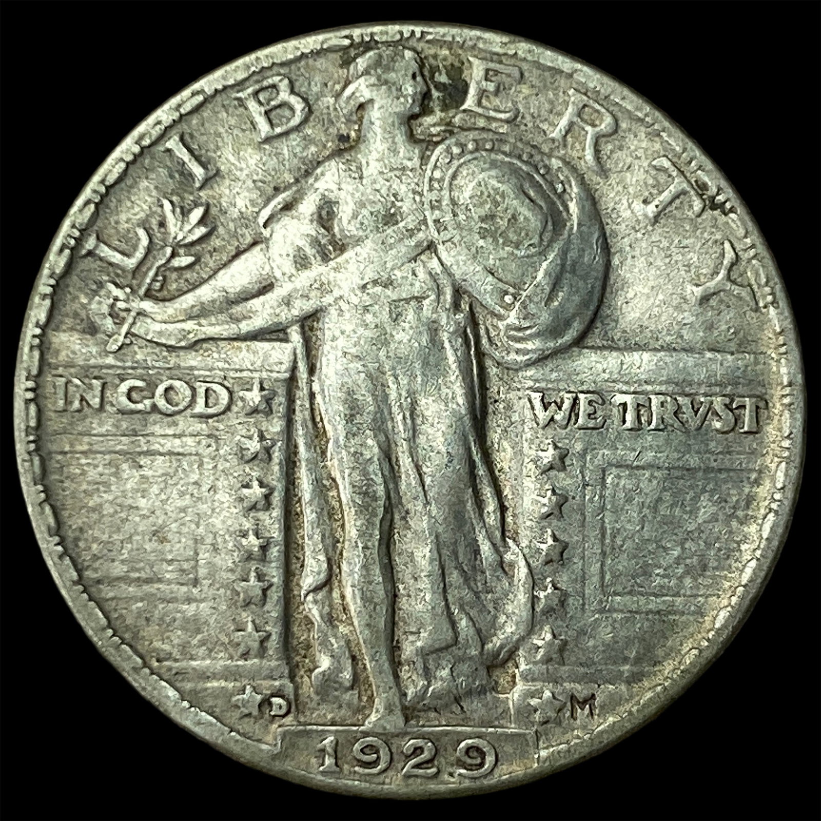 1929-D Silver Standing Liberty Quarter NEARLY UNCIRCULATED: 1929-D Silver Standing Liberty Quarter NEARLY UNCIRCULATED