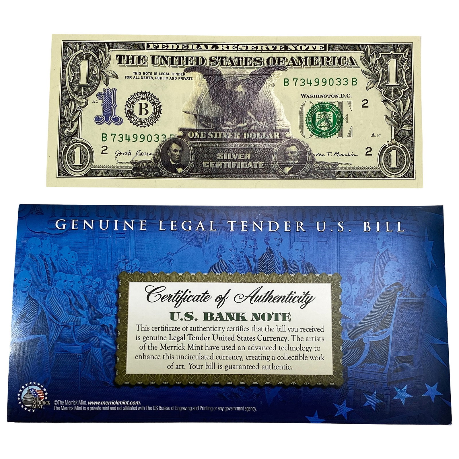 Commem. Bank Note Genuine Legal Tender U.S. Bill (1 of 2)