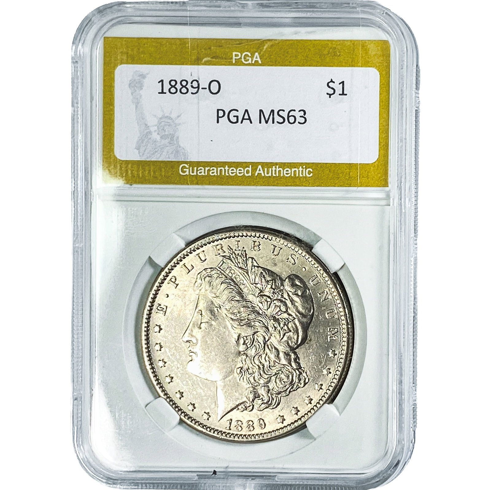 1889-O Morgan Silver Dollar PGA MS63: 1889-O Morgan Silver Dollar PGA MS63