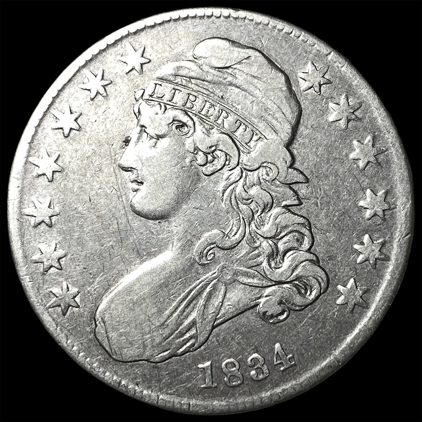 1834 Capped Bust Half Dollar NEARLY UNCIRCULATED: 1834 Capped Bust Half Dollar NEARLY UNCIRCULATED