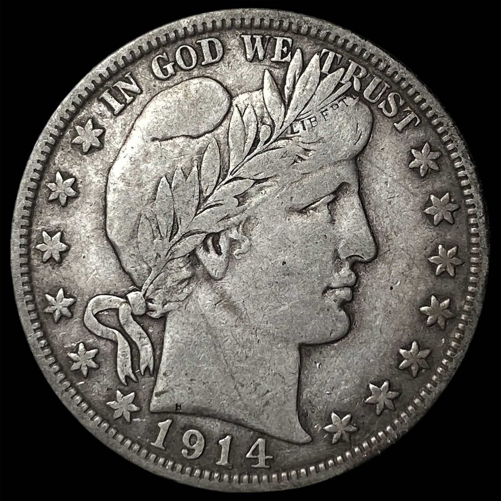 1914-S Silver Barber Half Dollar NEARLY UNCIRCULATED (1 of 2)
