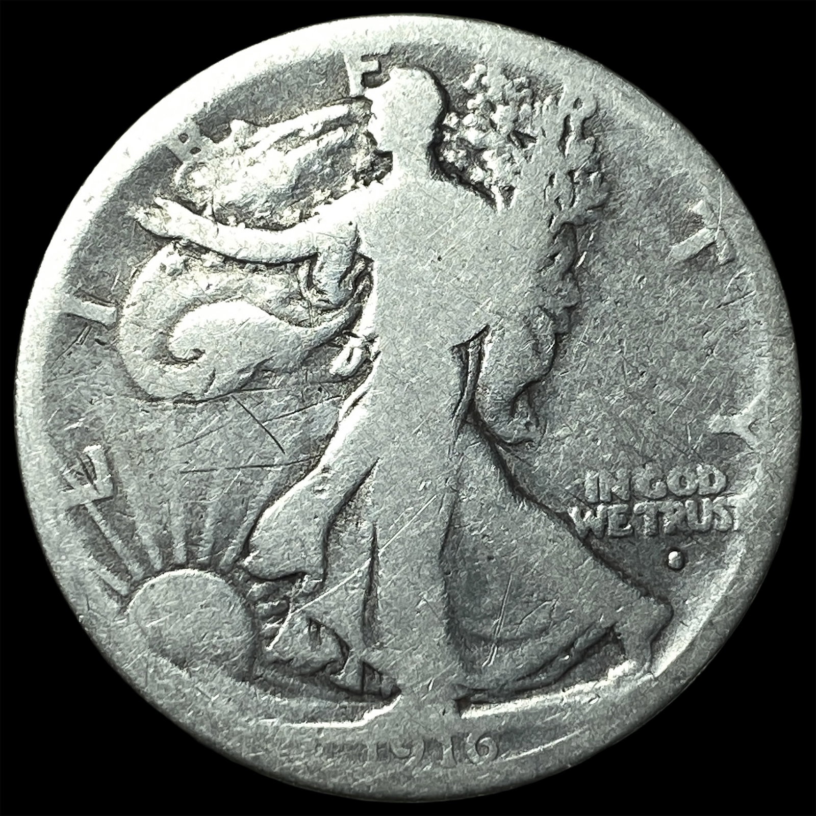 1916 Walking Liberty Half Dollar NICELY CIRCULATED: 1916 Walking Liberty Half Dollar NICELY CIRCULATED