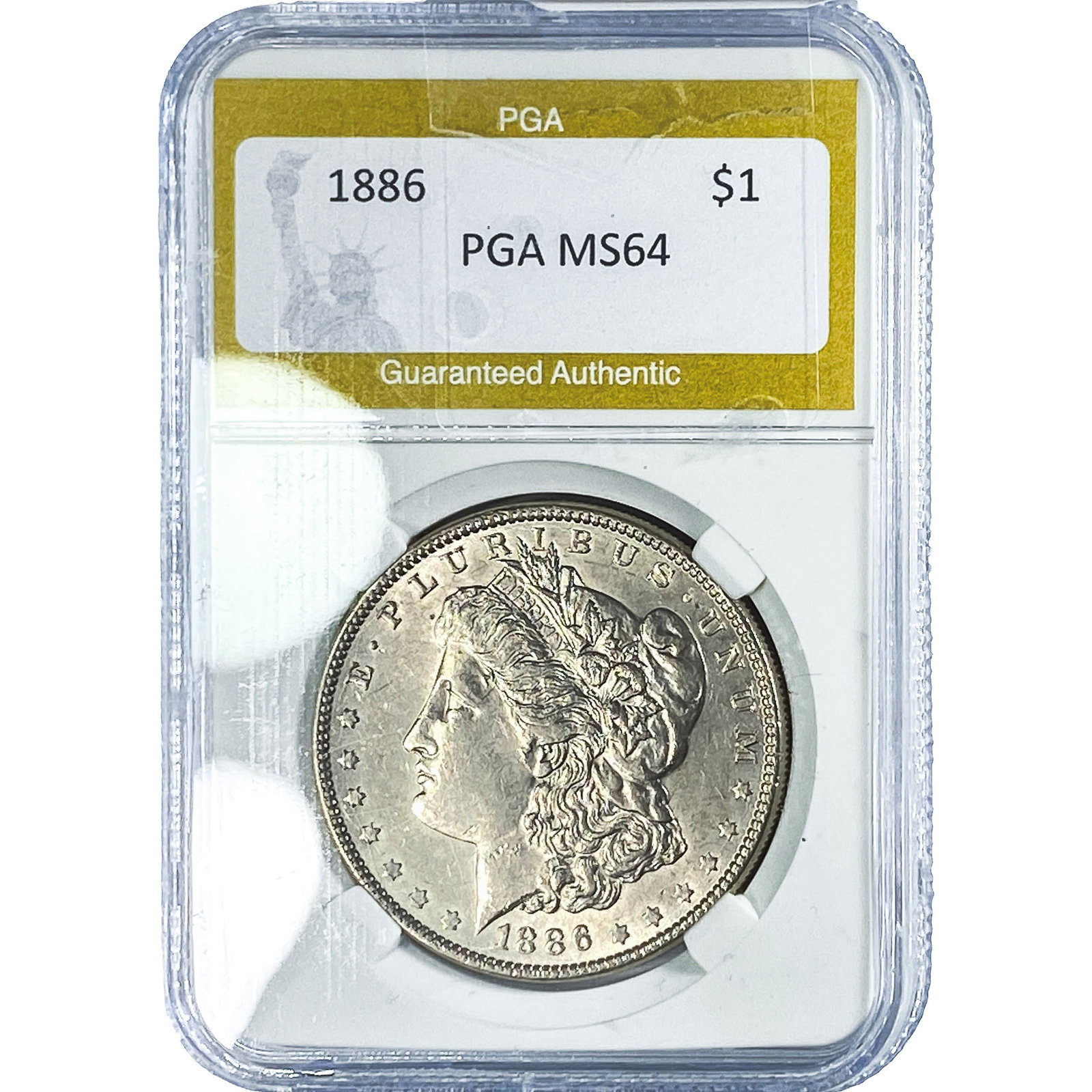 1886 Morgan Silver Dollar PGA MS64: 1886 Morgan Silver Dollar PGA MS64
