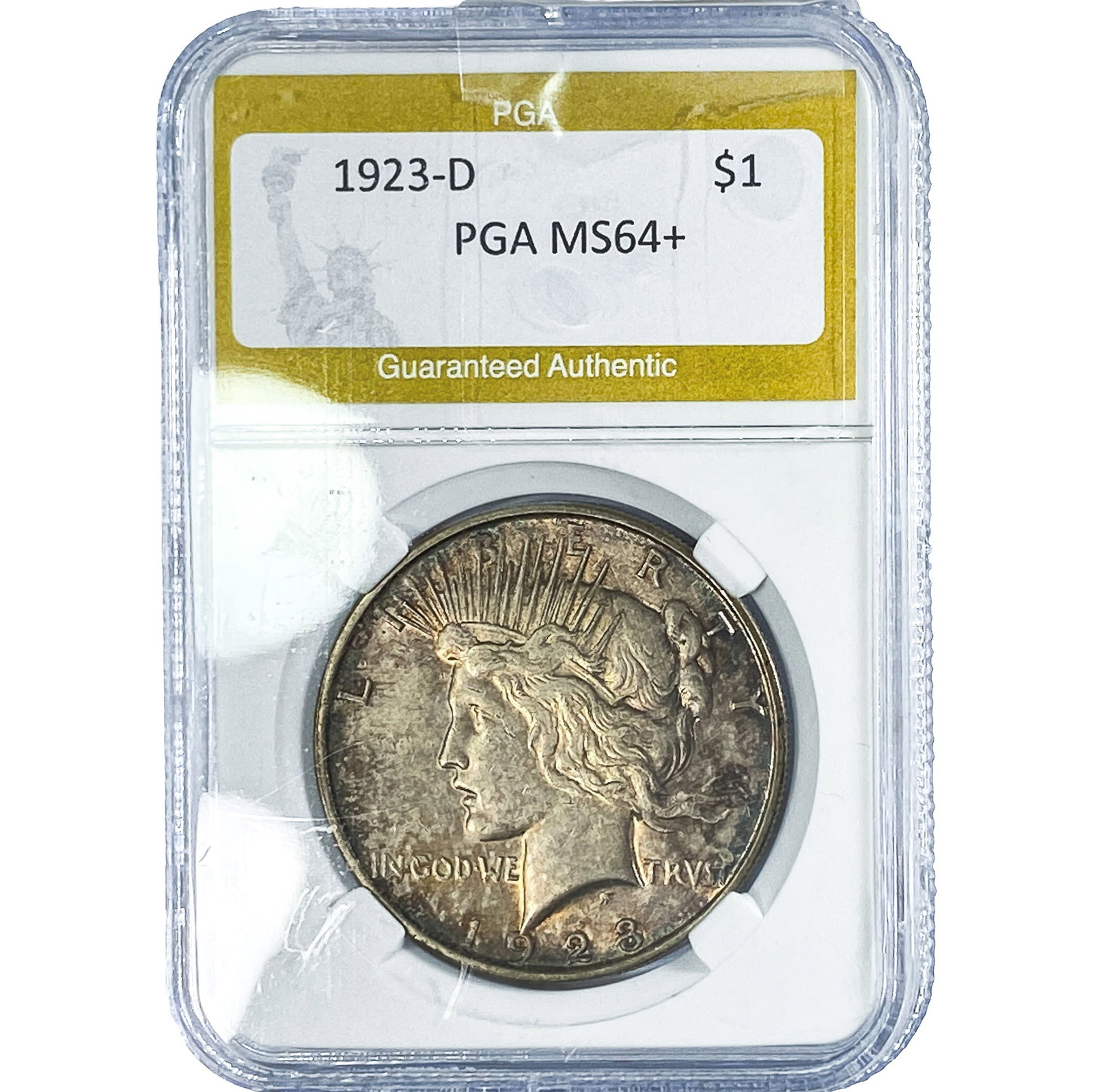 1923-D Silver Peace Dollar PGA MS64+: 1923-D Silver Peace Dollar PGA MS64+