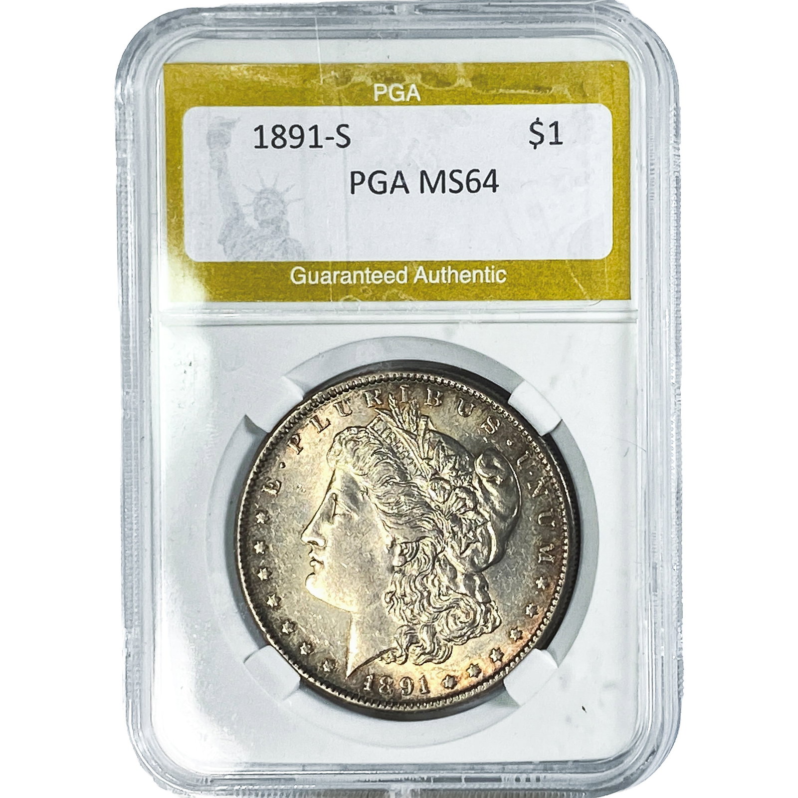 1891-S Morgan Silver Dollar PGA MS64: 1891-S Morgan Silver Dollar PGA MS64