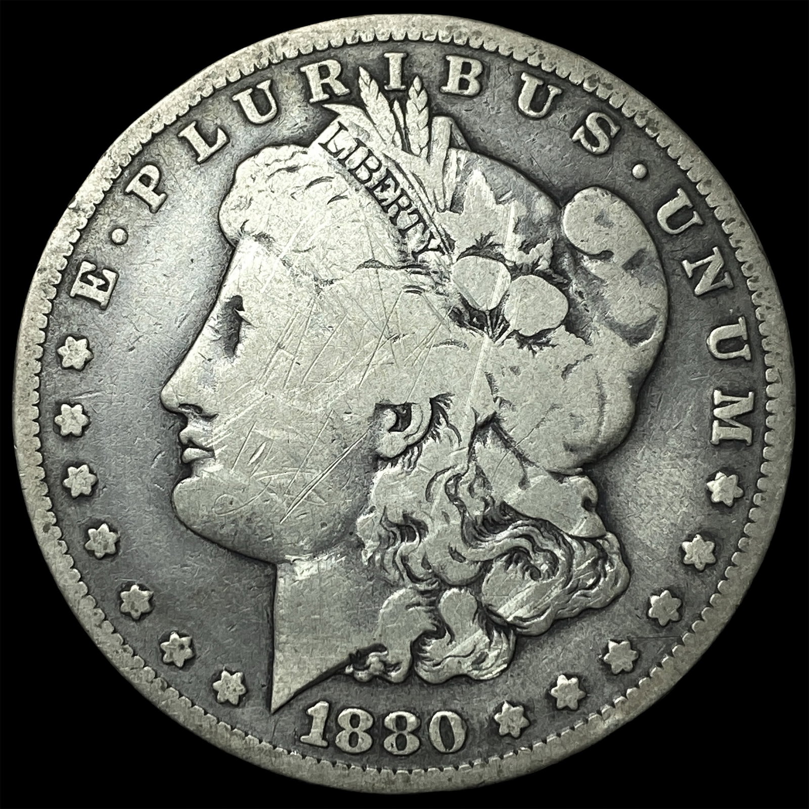 1880-CC Morgan Silver Dollar CLOSELY UNCIRCULATED: 1880-CC Morgan Silver Dollar CLOSELY UNCIRCULATED