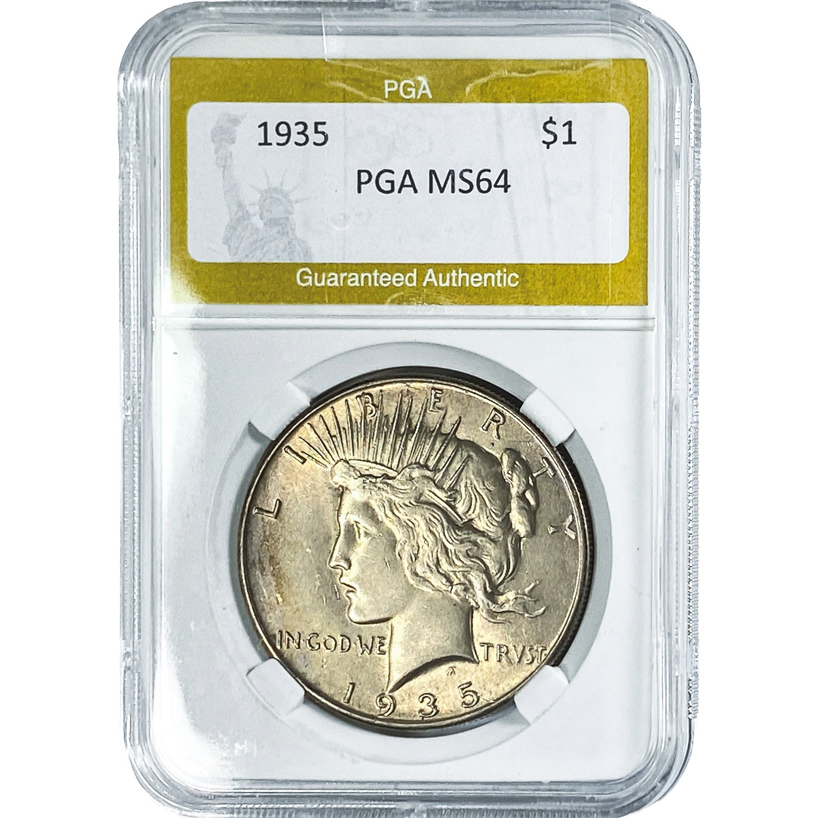 1935 Silver Peace Dollar PGA MS64: 1935 Silver Peace Dollar PGA MS64