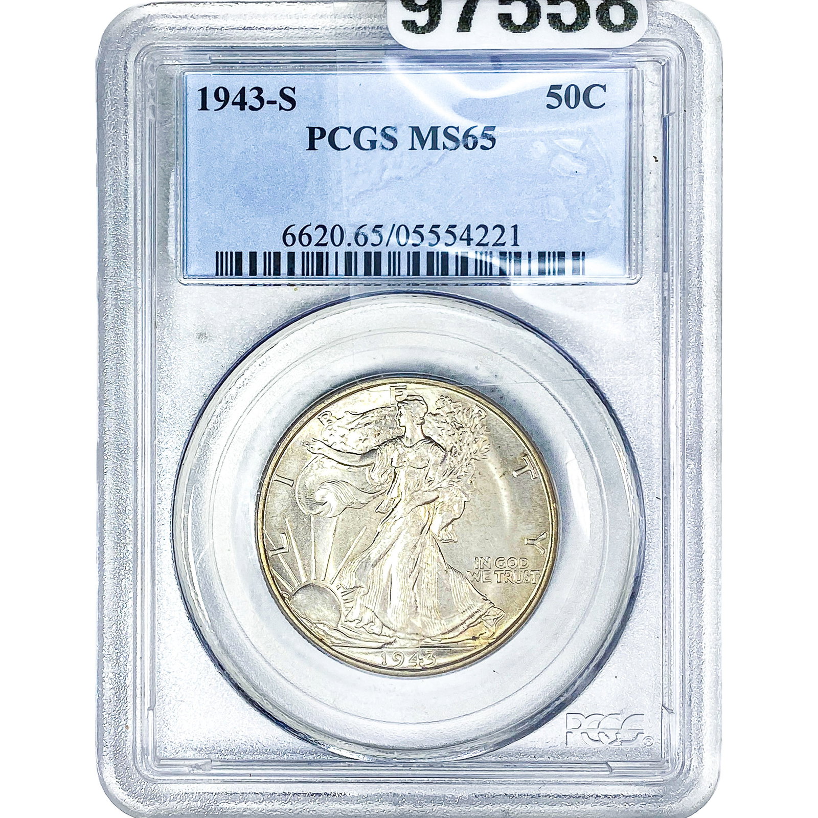 1943-S Walking Liberty Half Dollar PCGS MS65: 1943-S Walking Liberty Half Dollar PCGS MS65