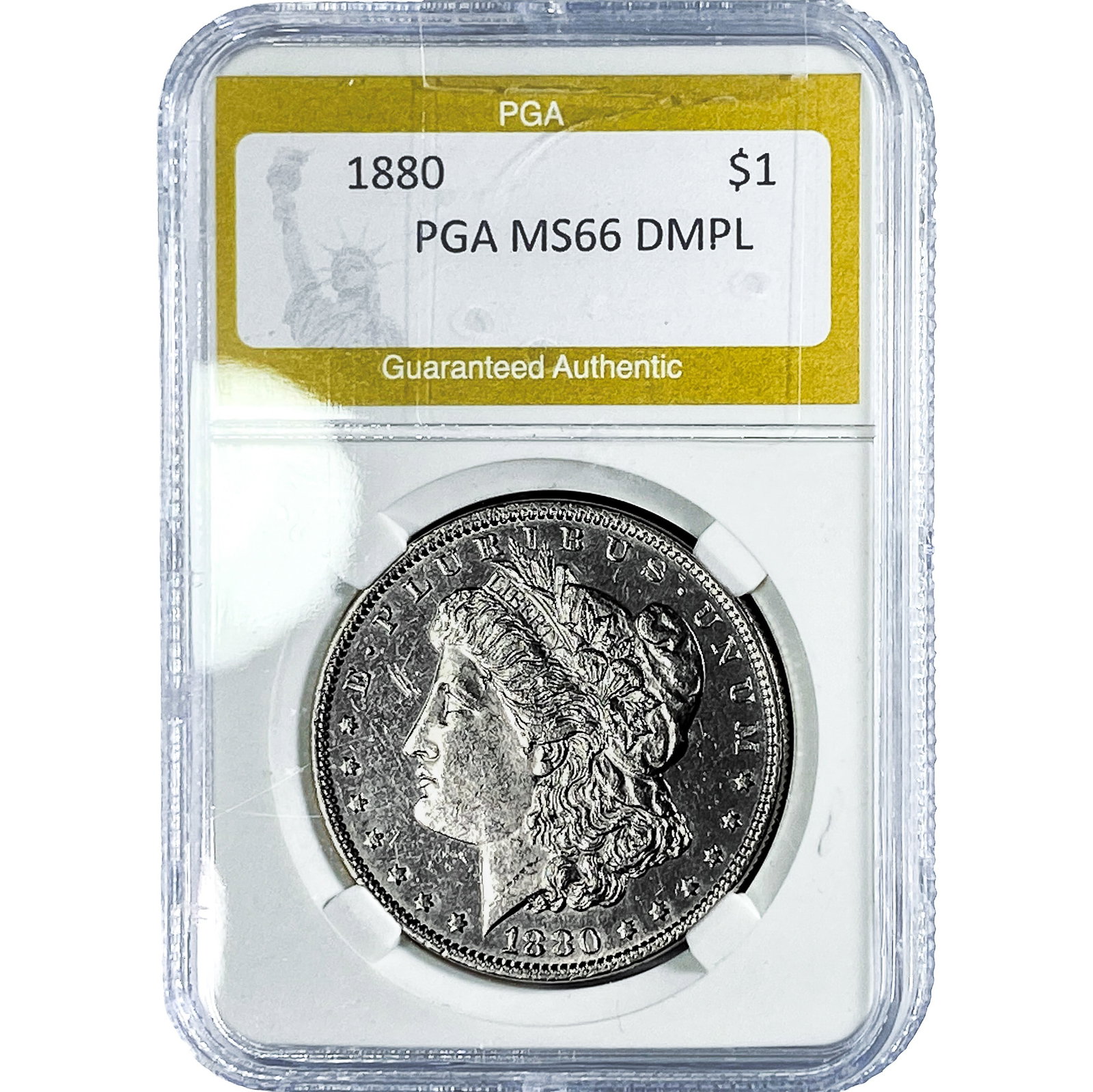 1880 Morgan Silver Dollar PGA MS66 DMPL: 1880 Morgan Silver Dollar PGA MS66 DMPL