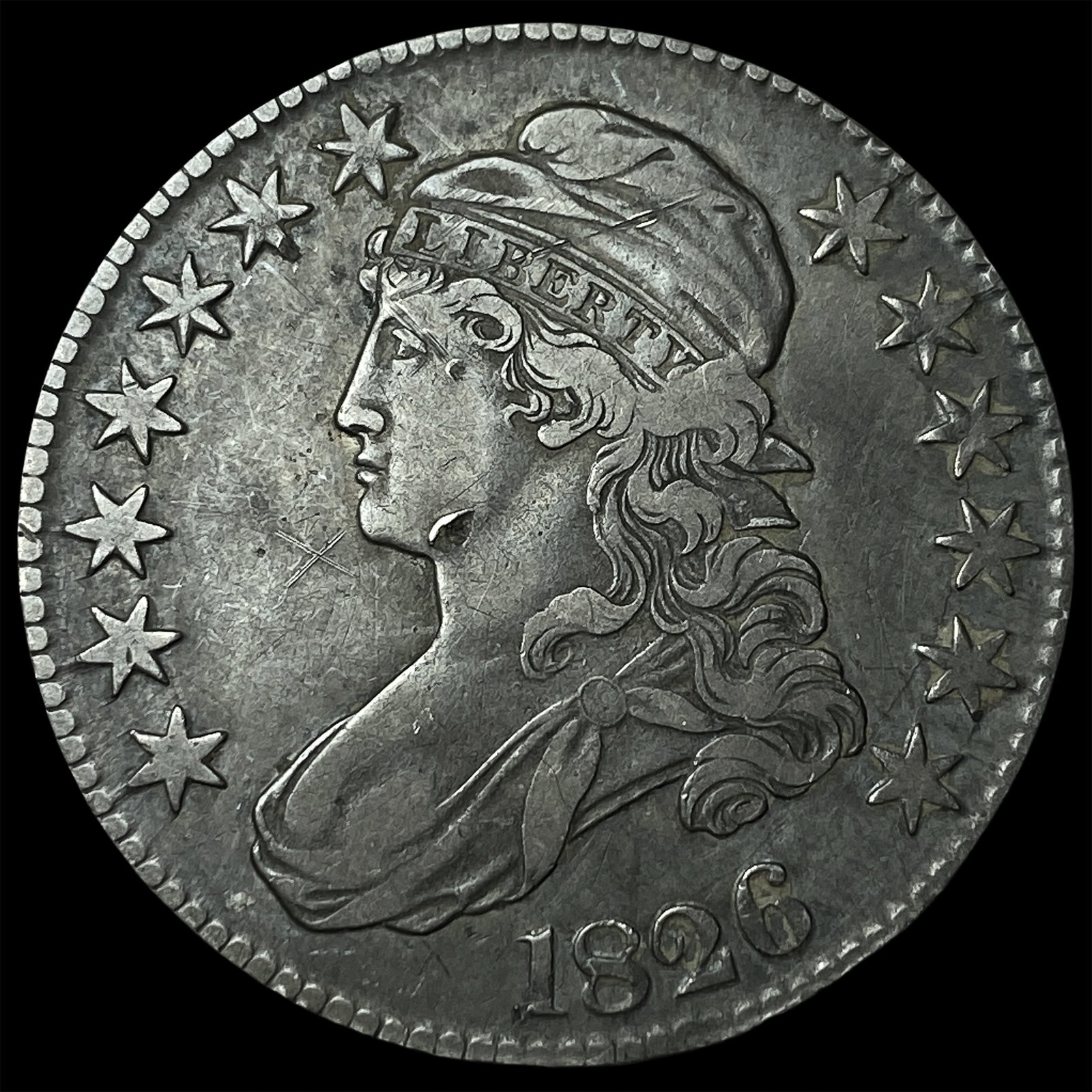 1826 Capped Bust Half Dollar CLOSELY UNCIRCULATED: 1826 Capped Bust Half Dollar CLOSELY UNCIRCULATED