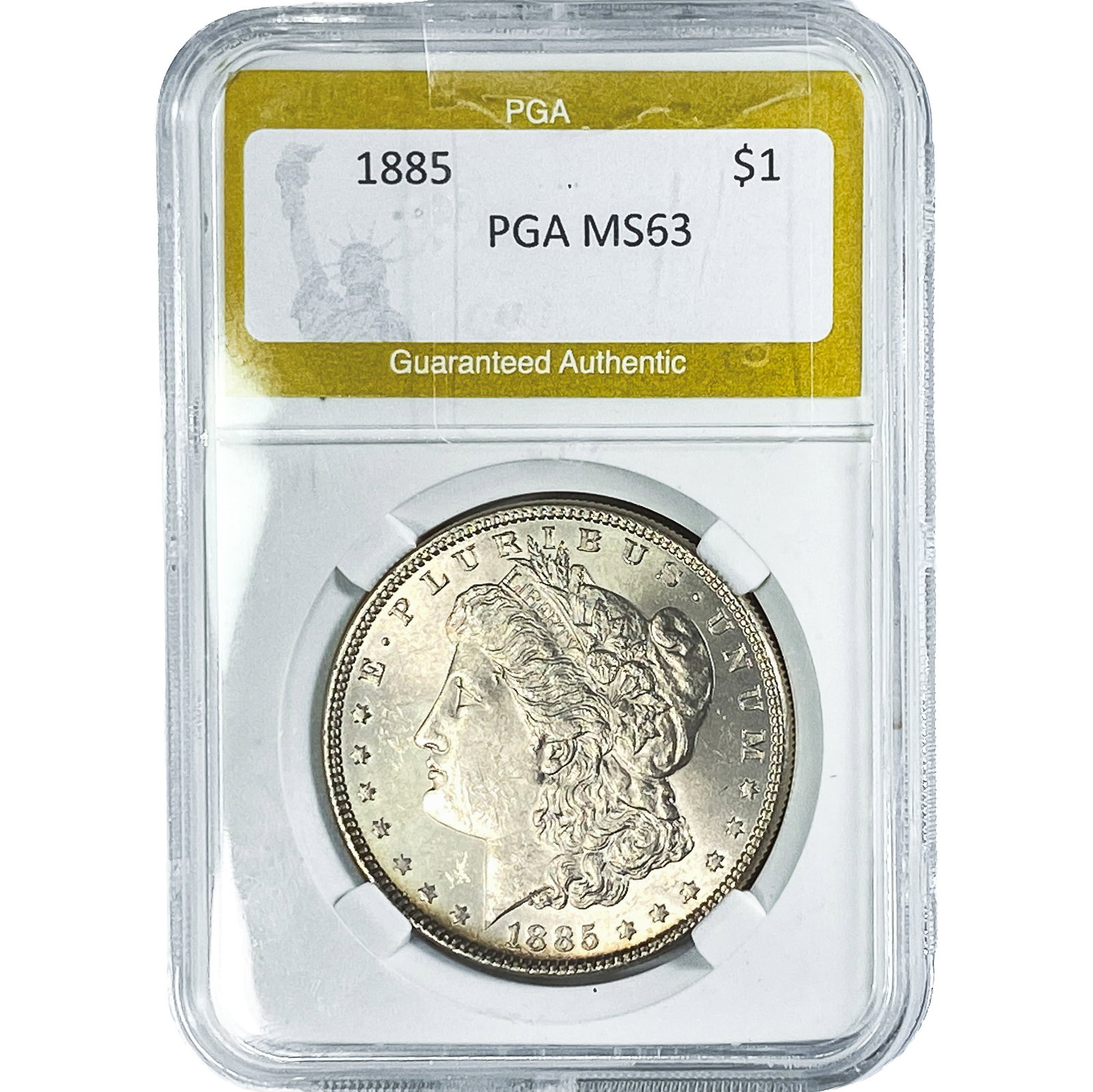 1885 Morgan Silver Dollar PGA MS63: 1885 Morgan Silver Dollar PGA MS63