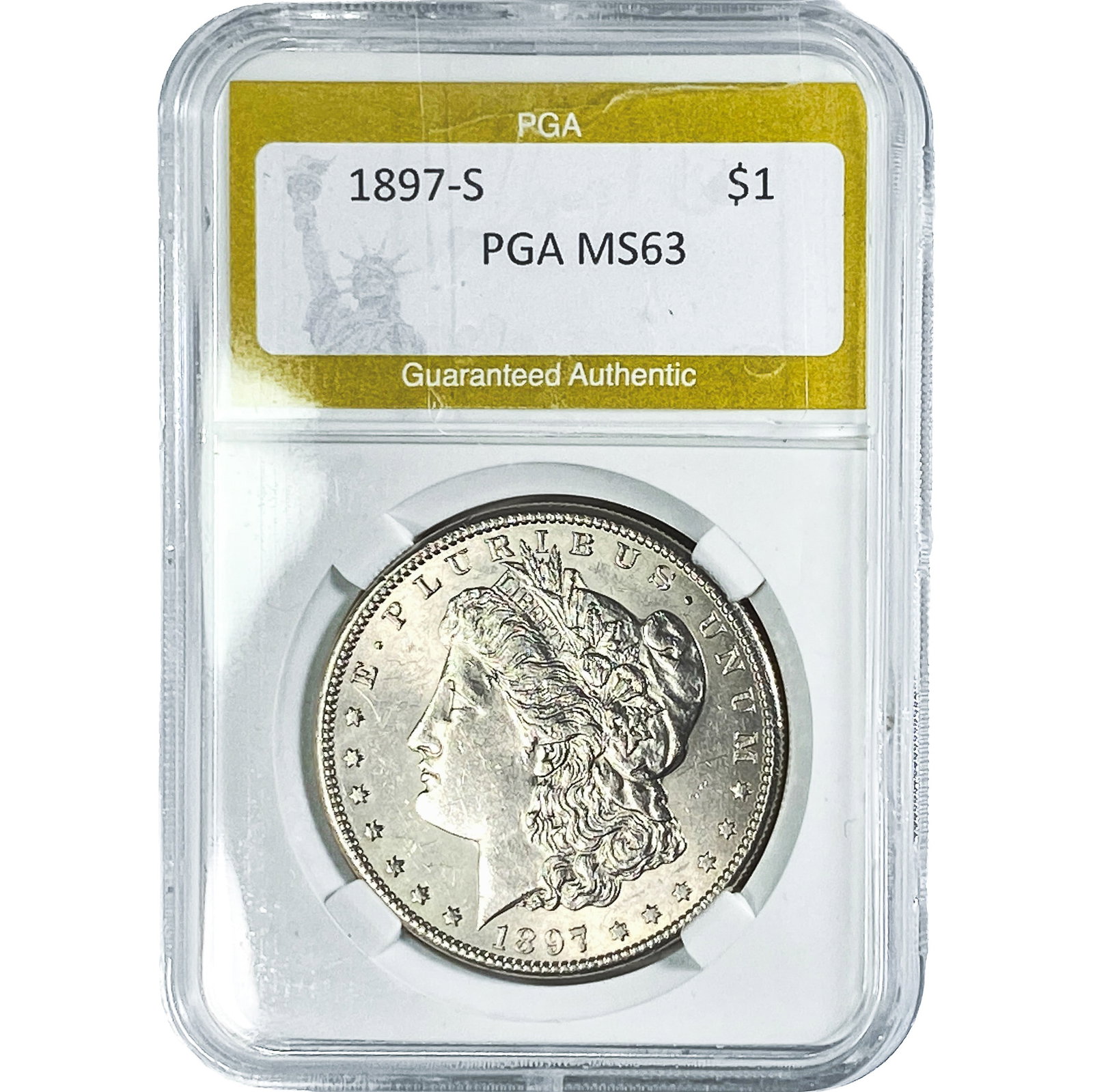 1897-S Morgan Silver Dollar PGA MS63: 1897-S Morgan Silver Dollar PGA MS63