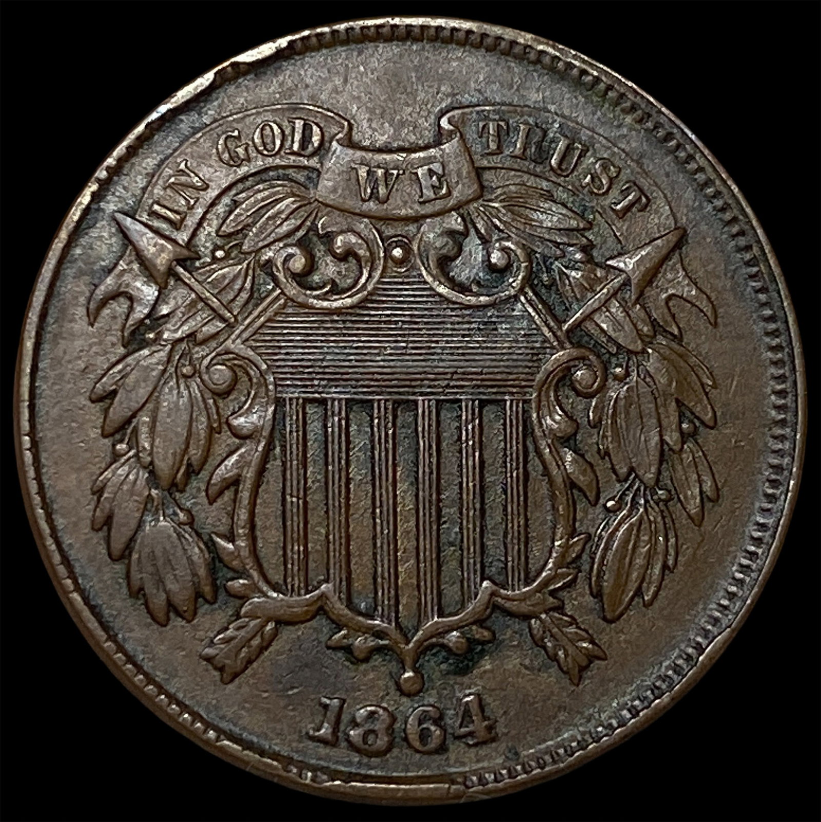 1864 Two-Cent Piece CLOSELY UNCIRCULATED: 1864 Two-Cent Piece CLOSELY UNCIRCULATED