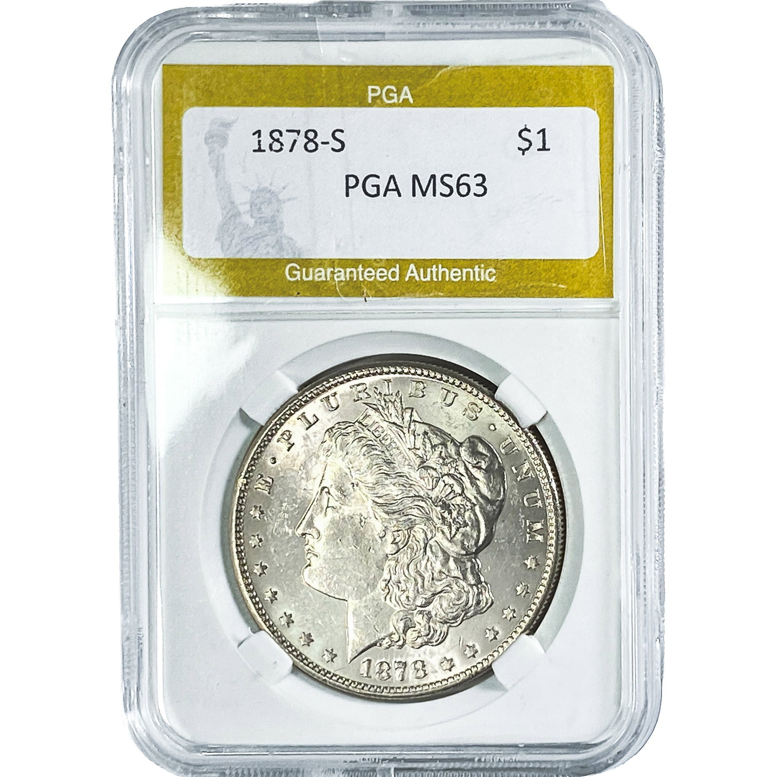 1878-S Morgan Silver Dollar PGA MS63: 1878-S Morgan Silver Dollar PGA MS63