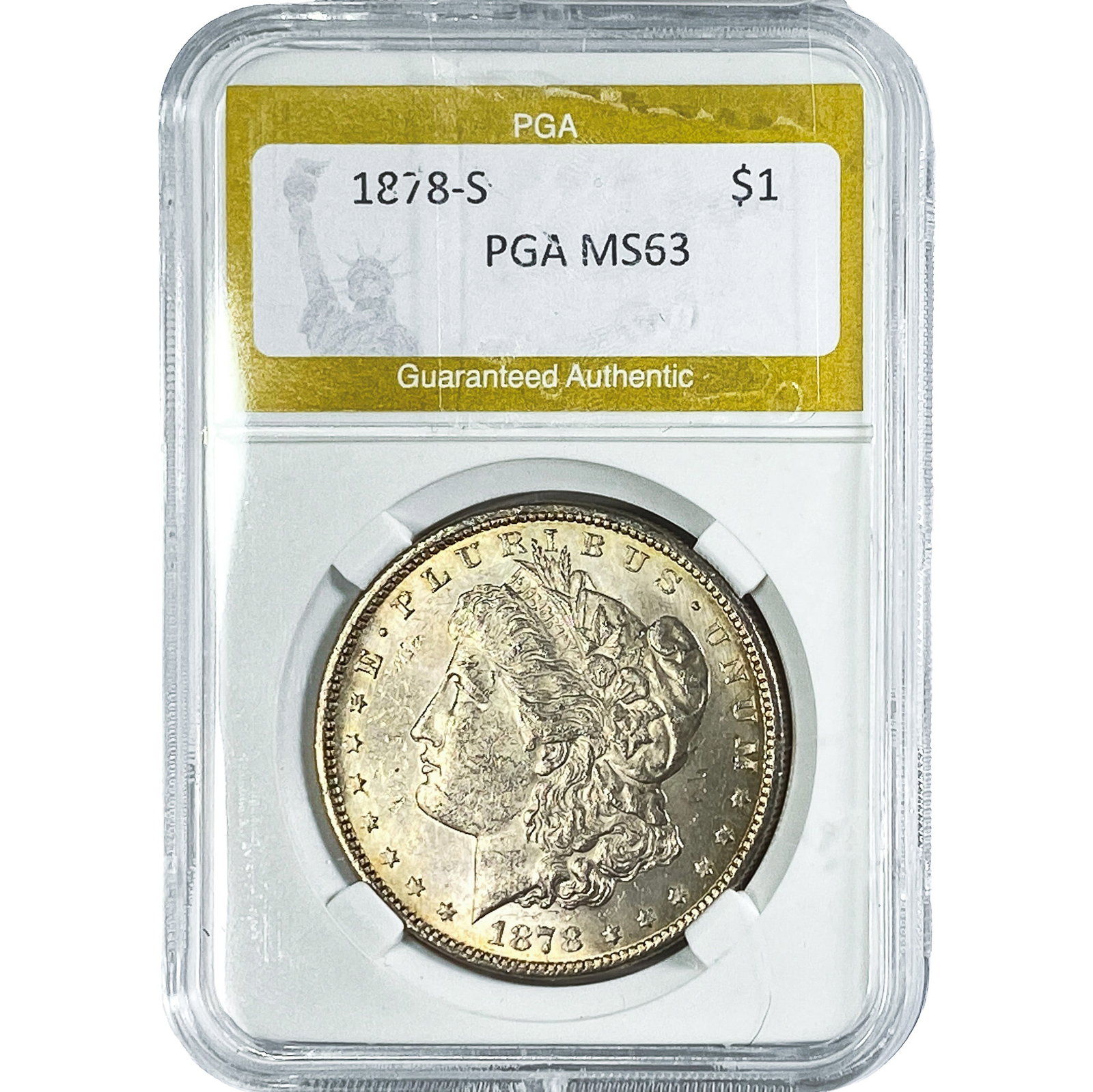 1878-S Morgan Silver Dollar PGA MS63: 1878-S Morgan Silver Dollar PGA MS63