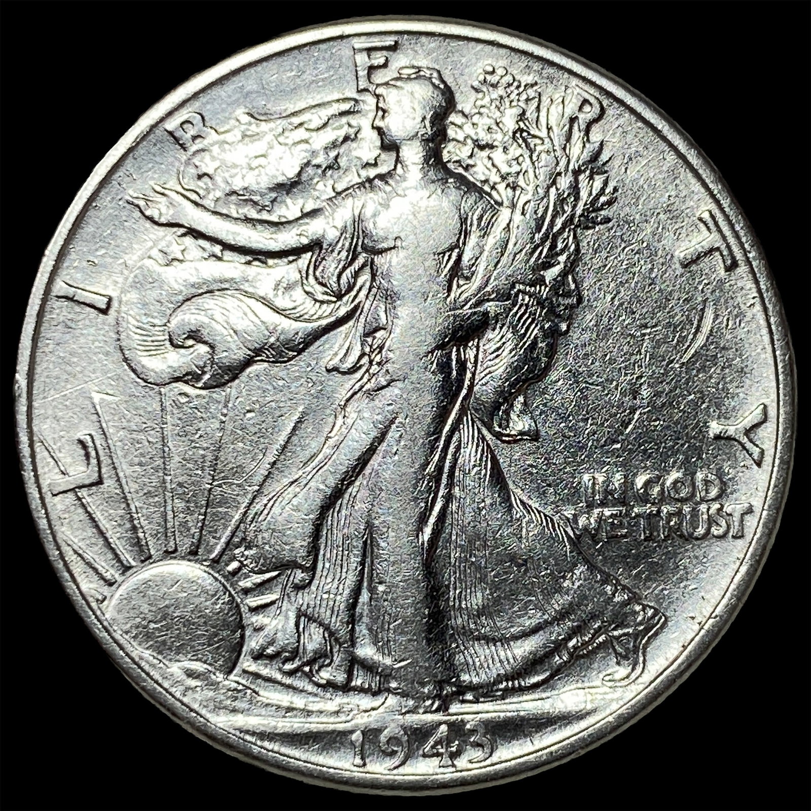 1943 Walking Liberty Half Dollar LIGHTLY CIRCULATED: 1943 Walking Liberty Half Dollar LIGHTLY CIRCULATED
