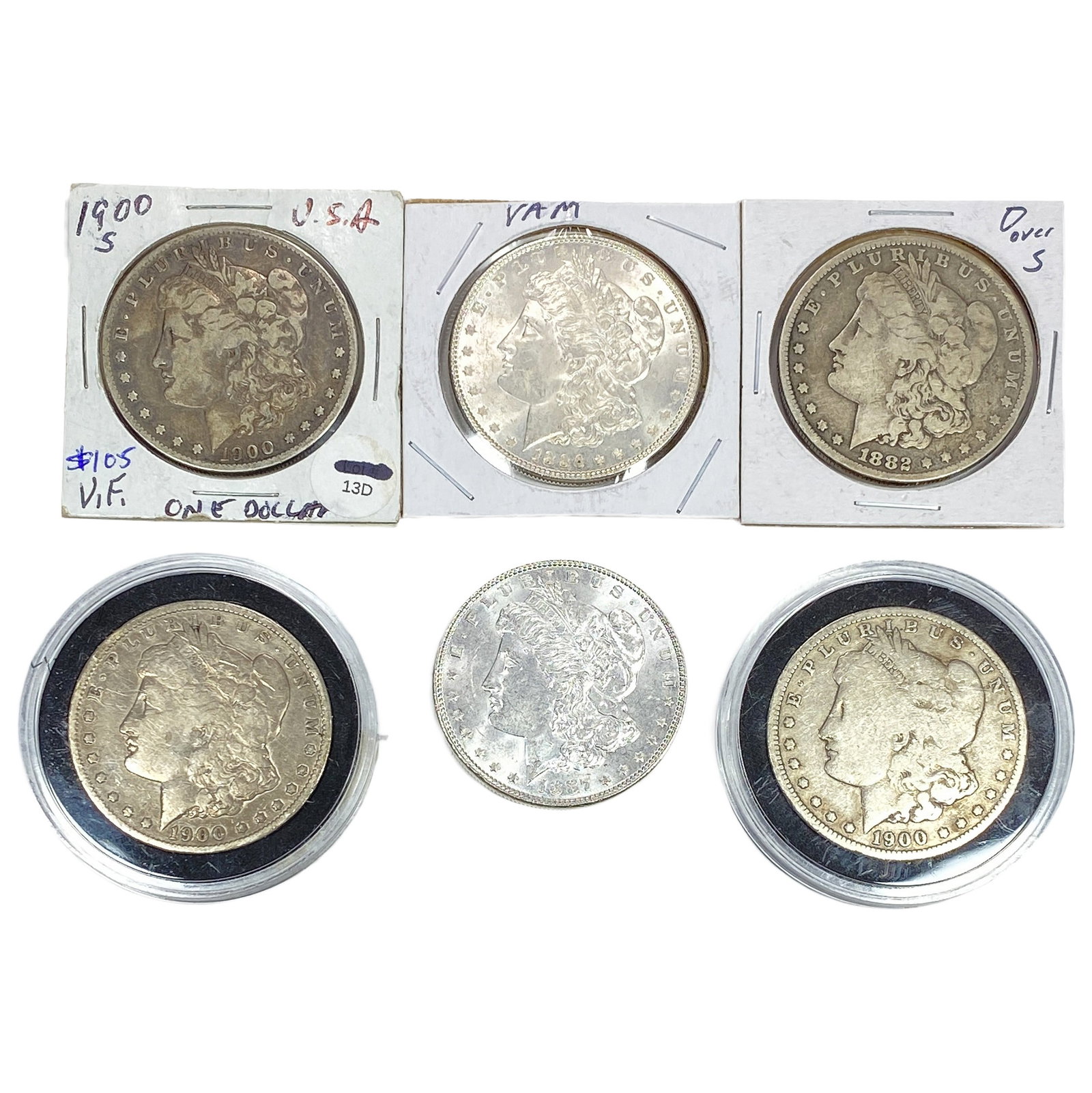 [6 Coins] 1882-1900 Morgan Silver Dollar (1 of 2)