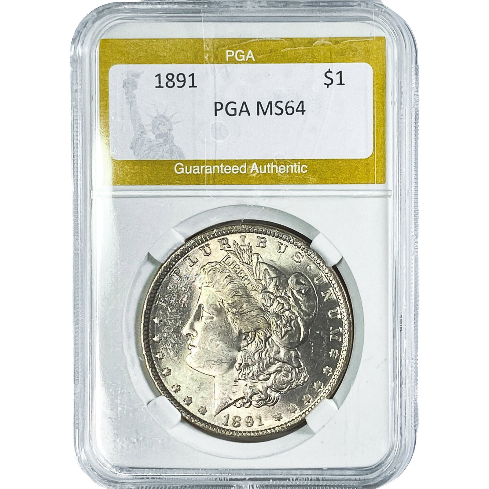 1891 Morgan Silver Dollar PGA MS64: 1891 Morgan Silver Dollar PGA MS64