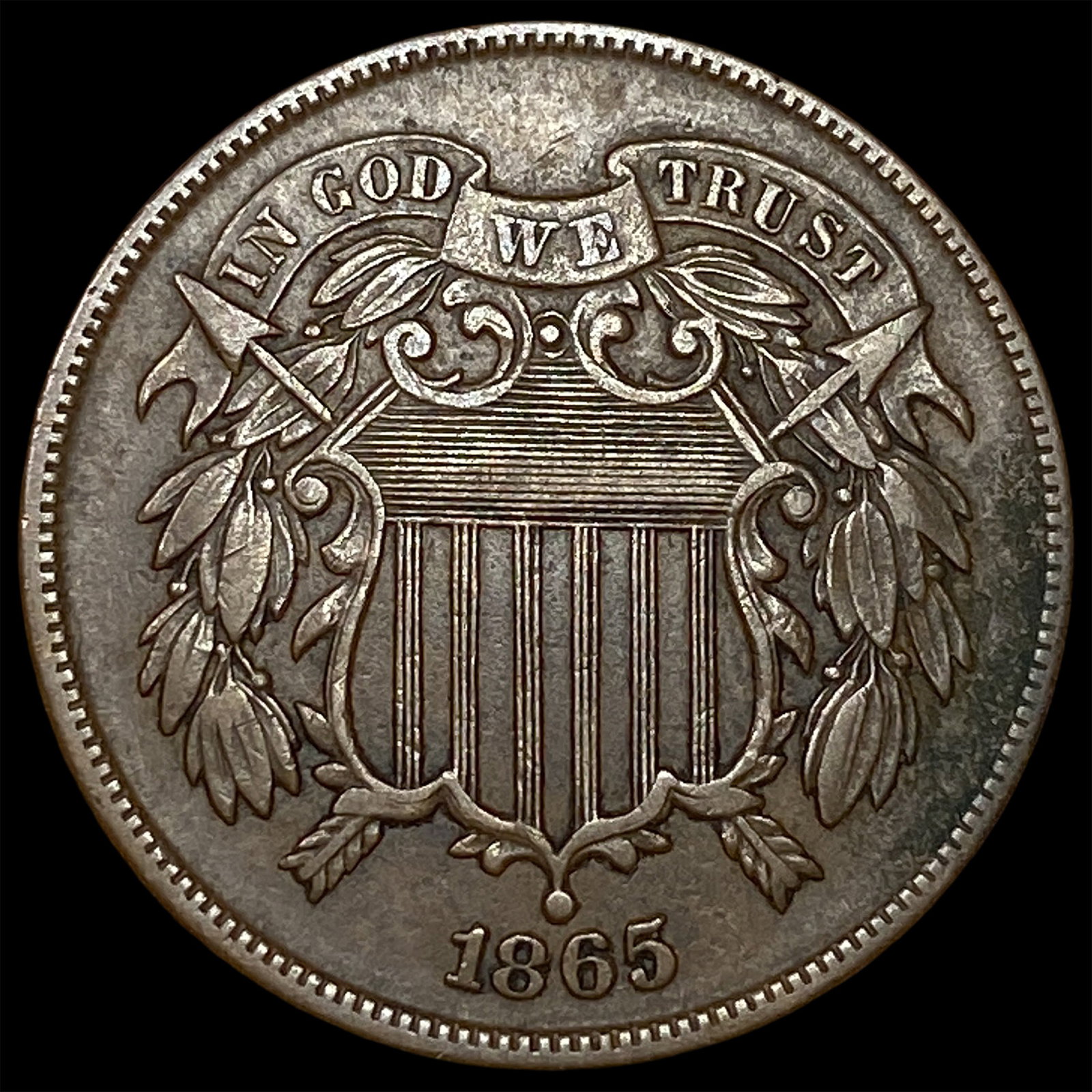 1865 Two-Cent Piece NEARLY UNCIRCULATED (1 of 2)