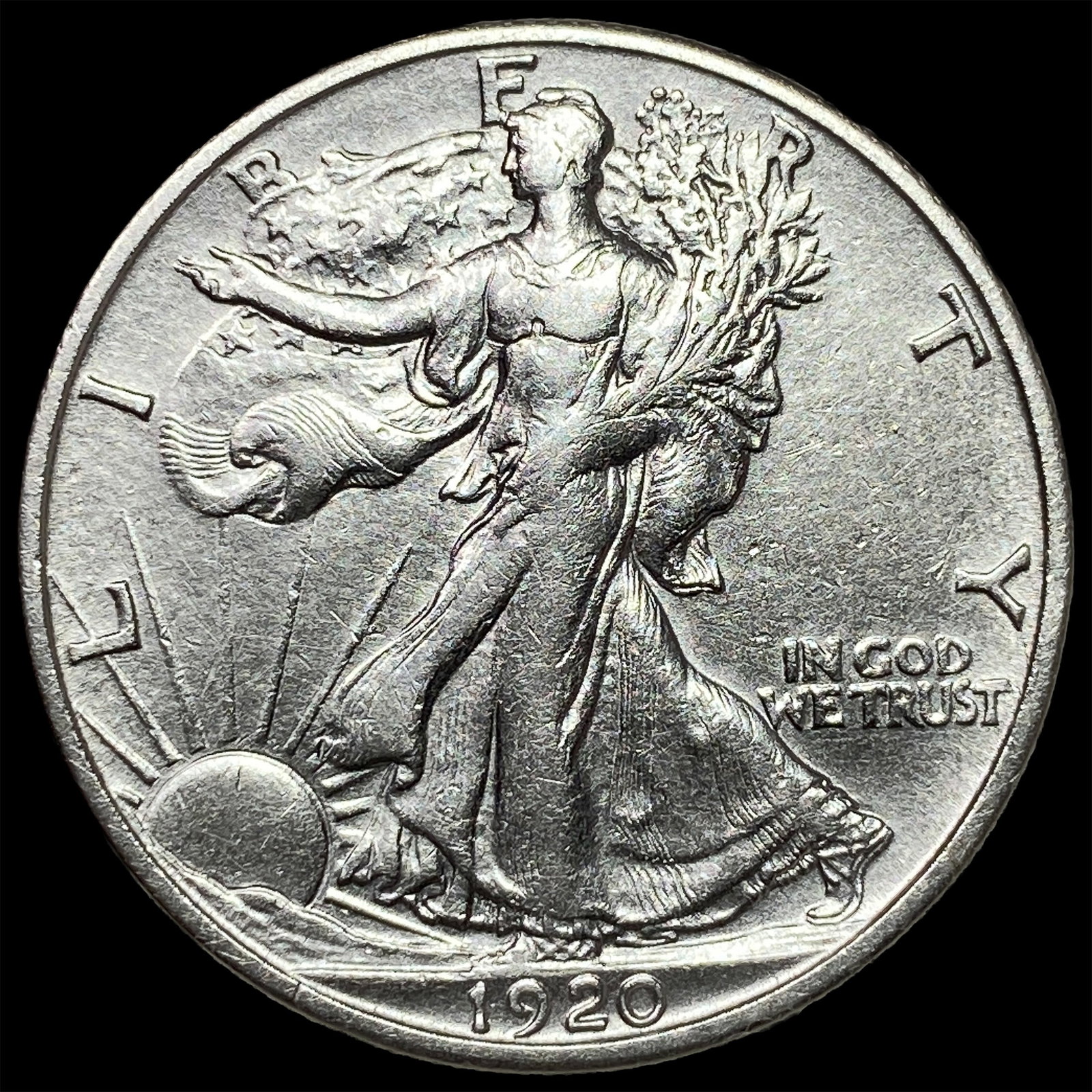 1920-S Silver Walking Liberty Half Dollar CHOICE AU: 1920-S Silver Walking Liberty Half Dollar CHOICE AU