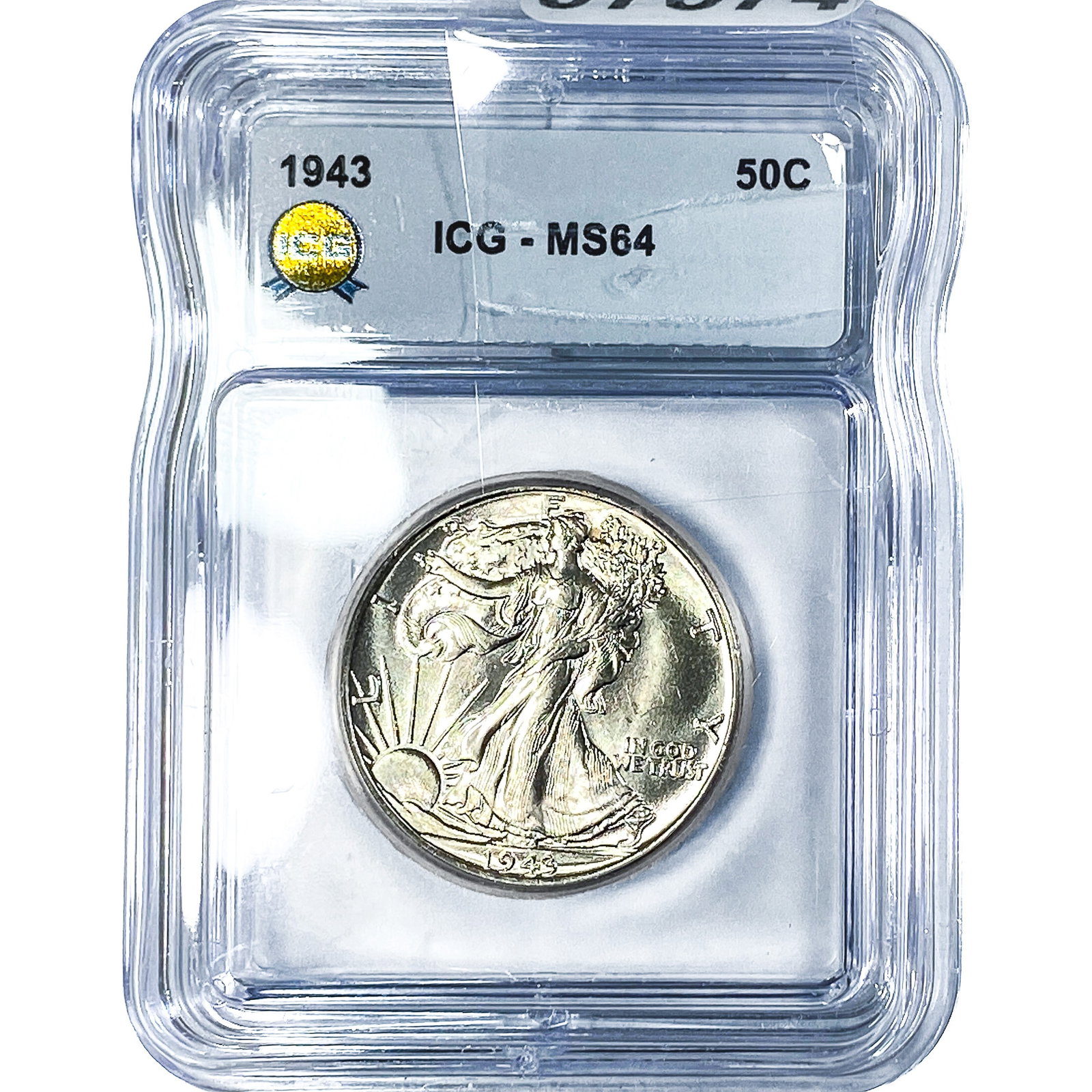 1943 Walking Liberty Half Dollar ICG MS64: 1943 Walking Liberty Half Dollar ICG MS64