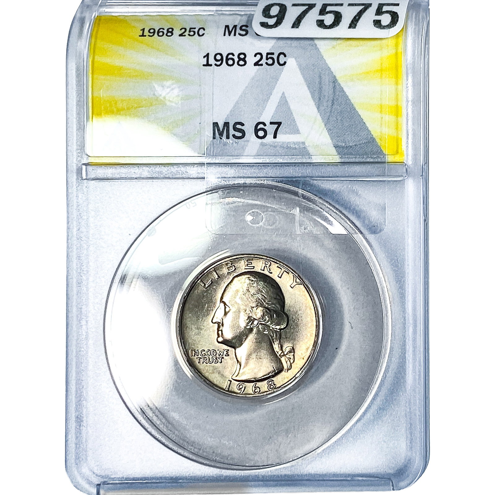 1968 Washington Silver Quarter ANACS MS67: 1968 Washington Silver Quarter ANACS MS67