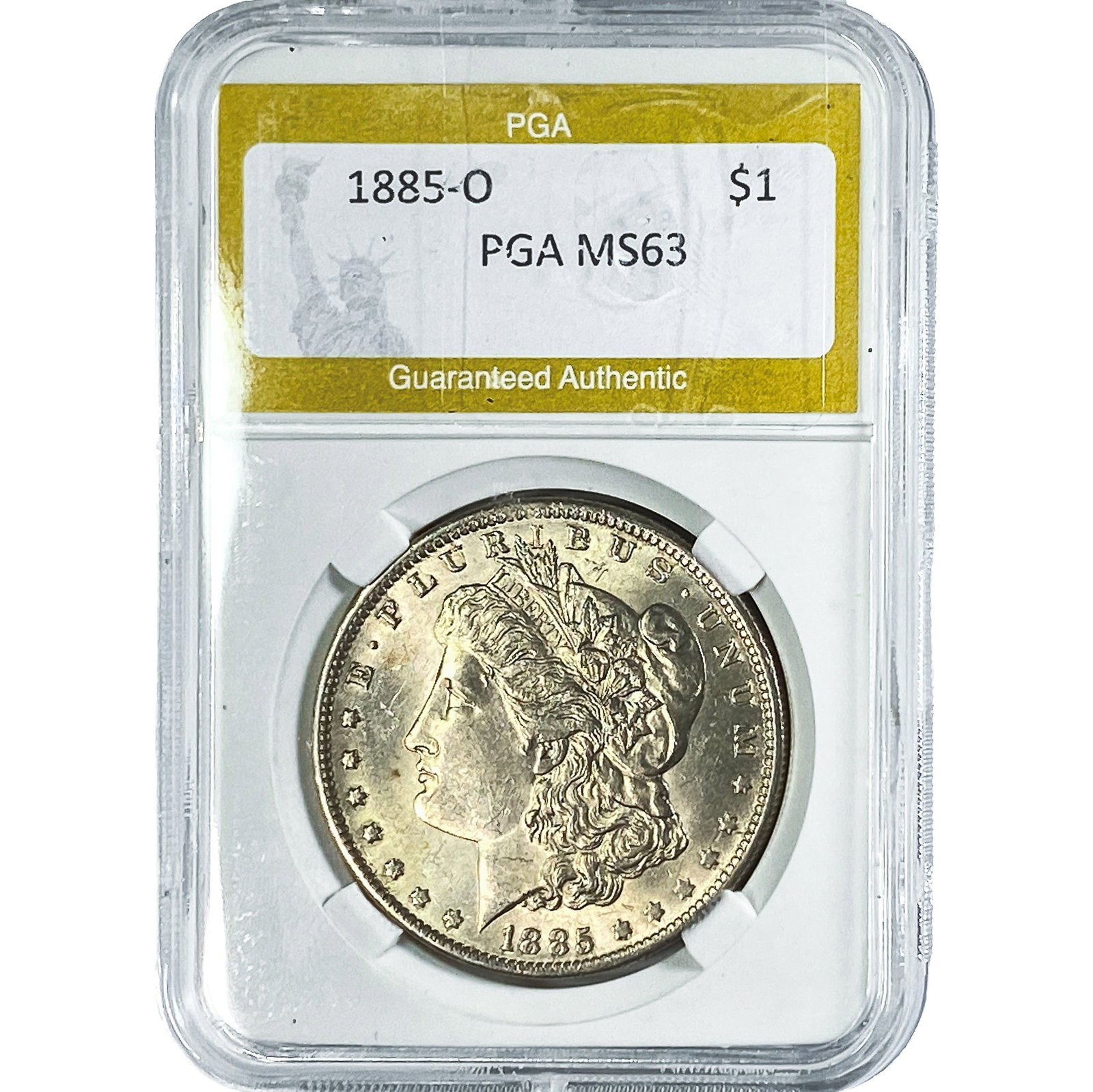 1885-O Morgan Silver Dollar PGA MS63: 1885-O Morgan Silver Dollar PGA MS63