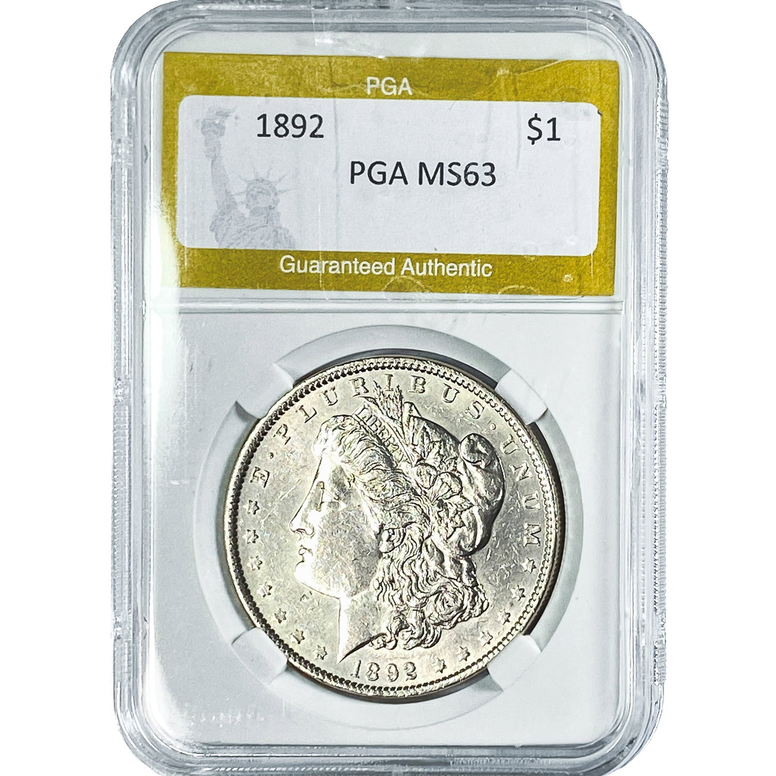 1892 Morgan Silver Dollar PGA MS63: 1892 Morgan Silver Dollar PGA MS63