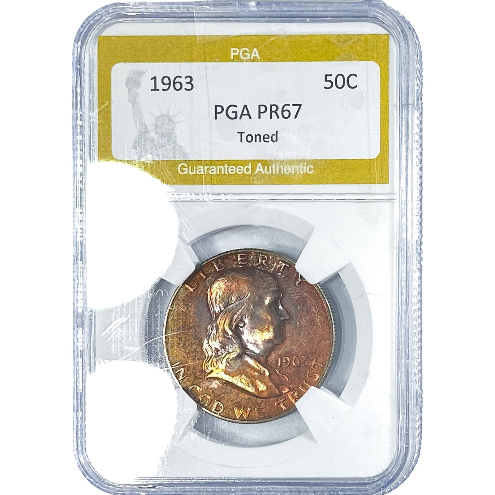 1963 Franklin Half Dollar PGA PR67 Toned (1 of 2)