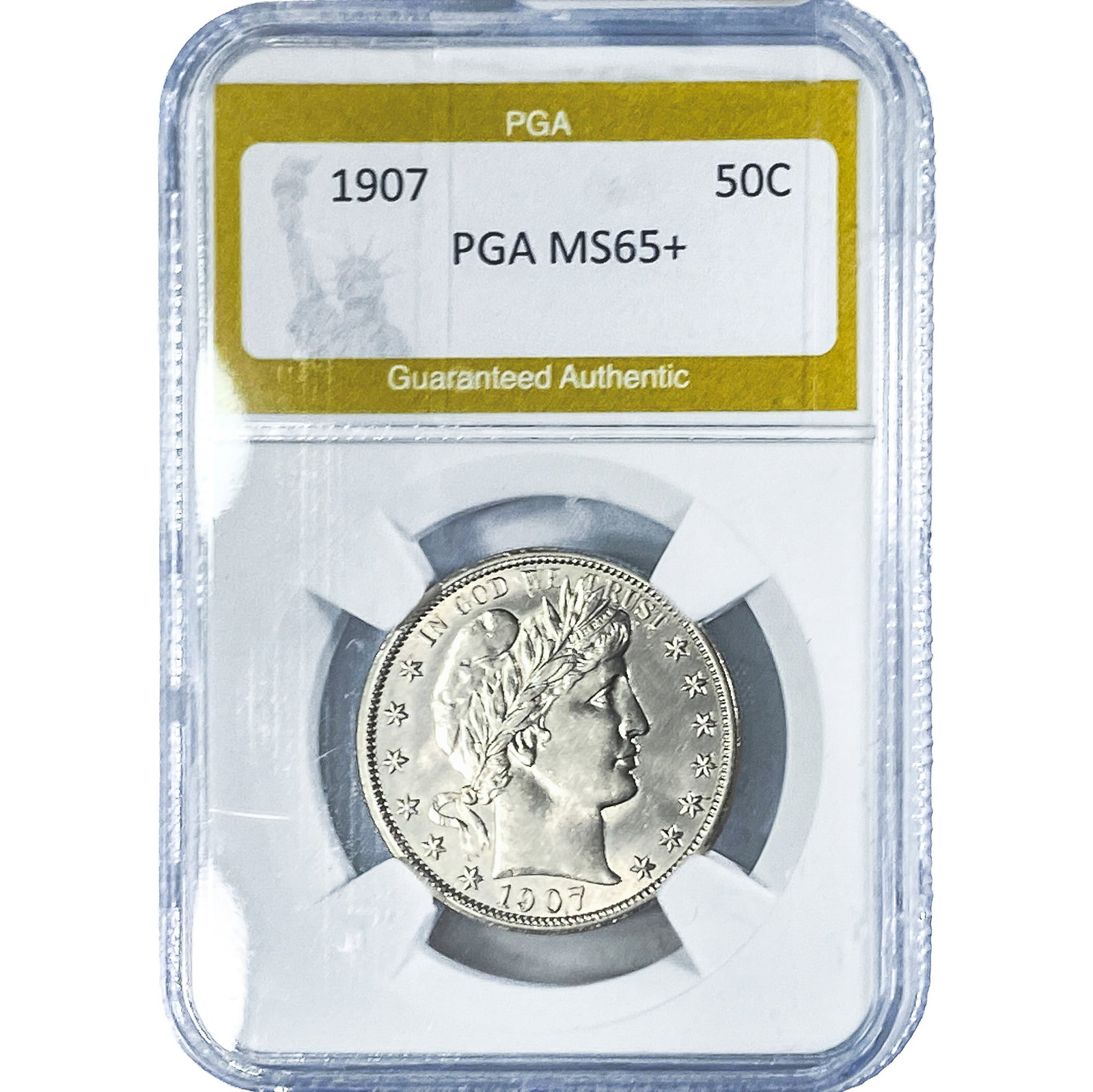 1907 Barber Half Dollar PGA MS65+: 1907 Barber Half Dollar PGA MS65+